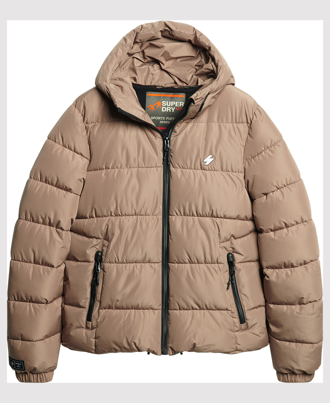 Superdry - HOODED SPORTS PUFFR JACKET - FOSSIL BROWN