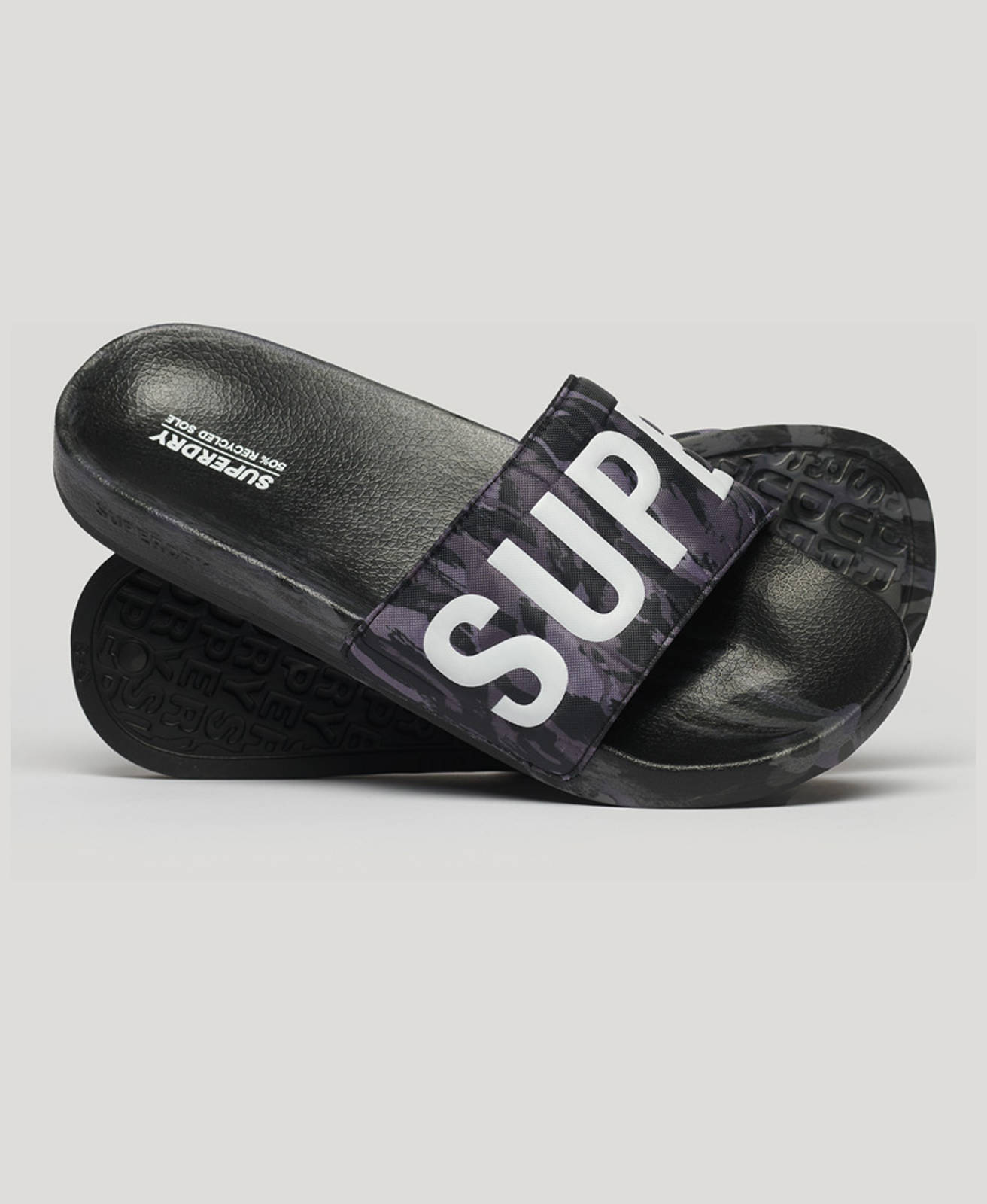 Superdry Superdry - SDRY CAMO VEGAN POOL SLIDE ΠΑΠΟΥΤΣΙ ΑΝΔΡΙΚH - DARK GREY TIGER CAMO