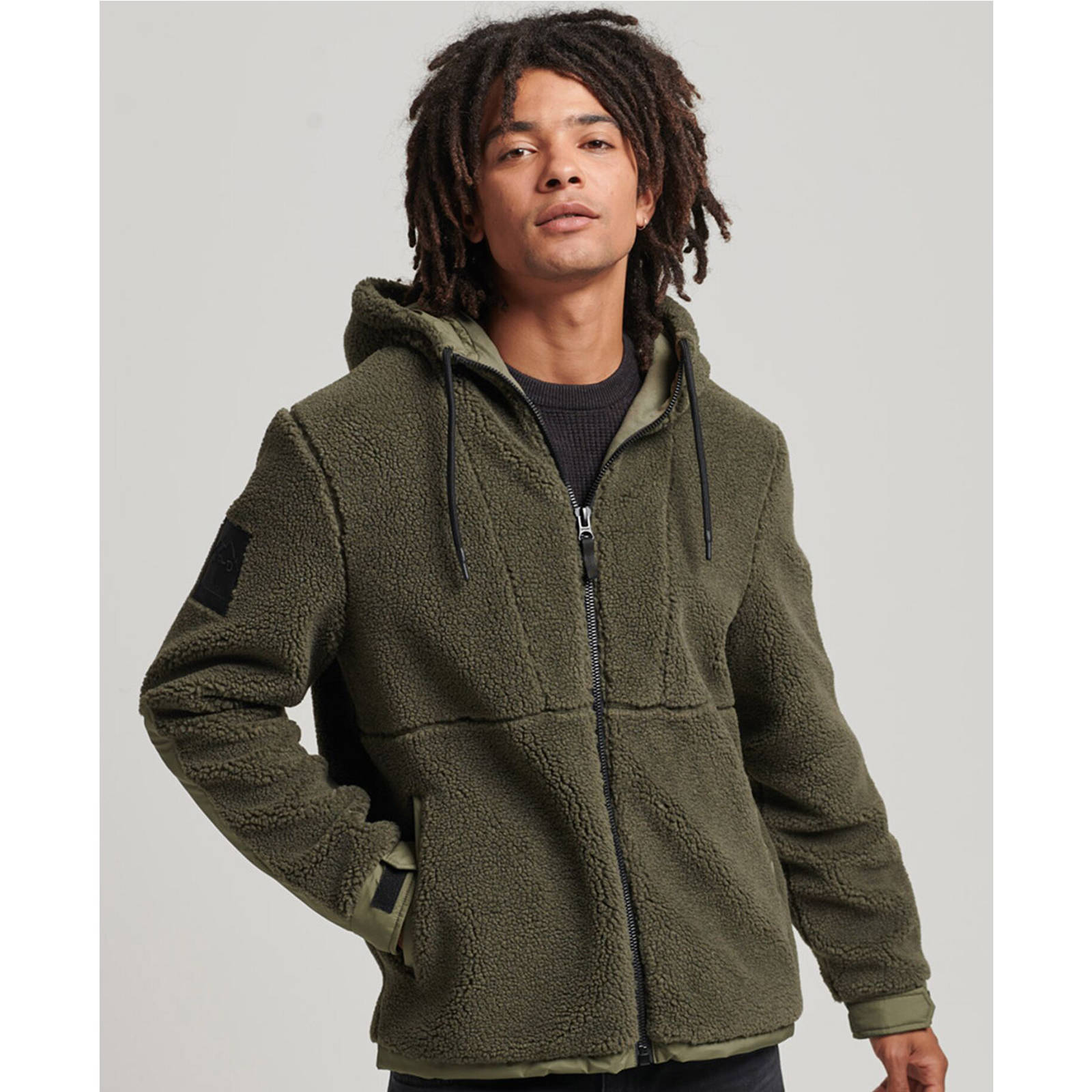 Superdry - D3 CODE XPD BORG HYBRID - WASHED KHAKI 602991
