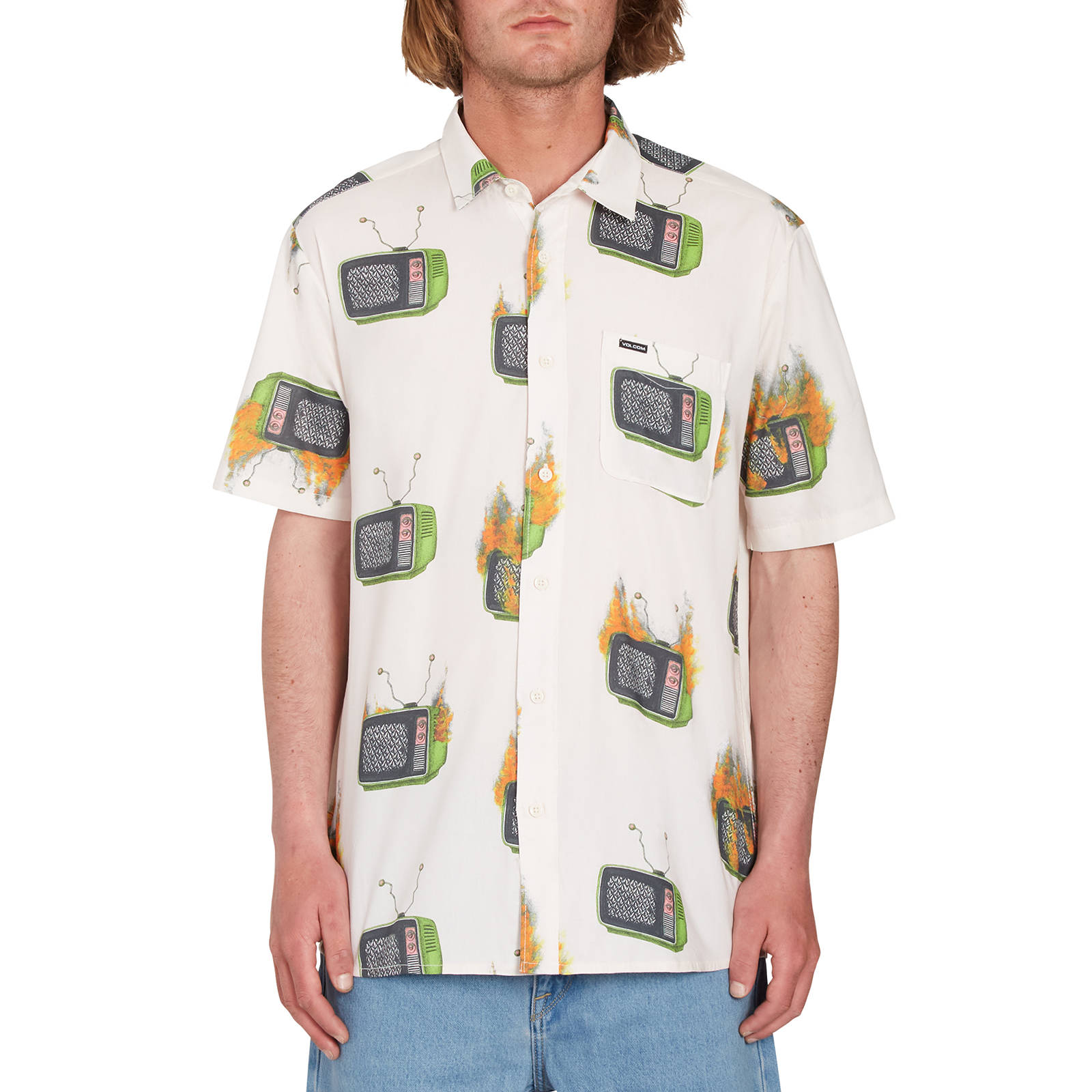 Volcom - FA J HAGER WOVEN SS - WHITECAP GREY φωτογραφία