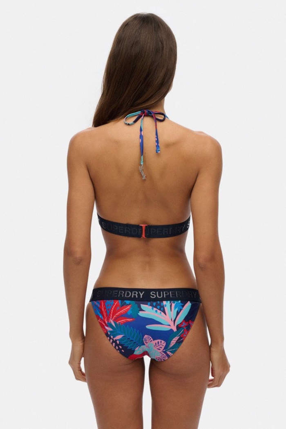 Superdry - OVIN LOGO TRIANGLE BIKINI TOP ΜΑΓΙΟ ΓΥΝΑΙΚΕΙΟ - TROPICAL STENCIL BLUE PRINT φωτογραφία