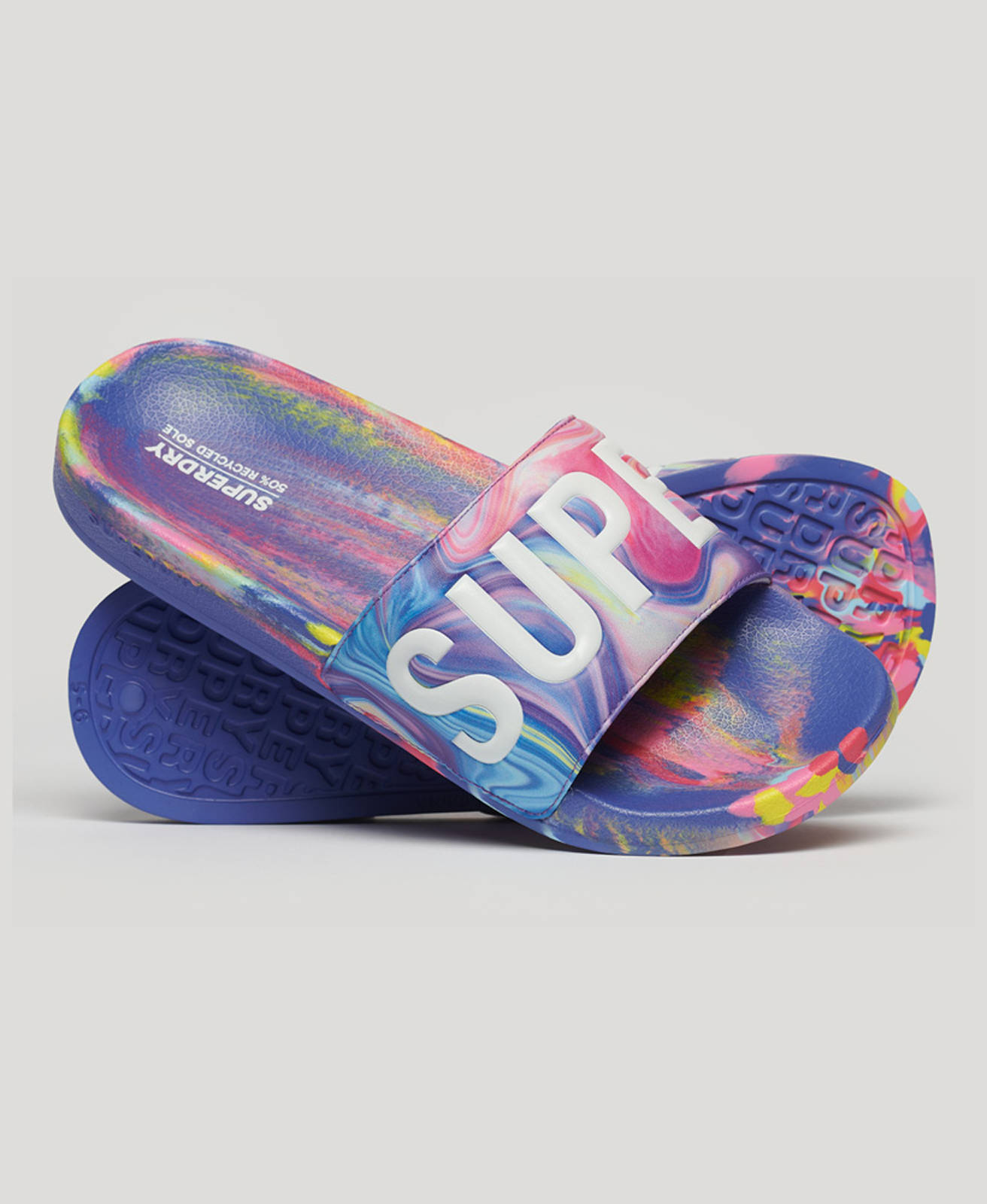  Superdry - SDRY MARBLE VEGAN POOL SLIDE ΓΥΝΑΙΚΕΙΟ - MULTI AOP 2025