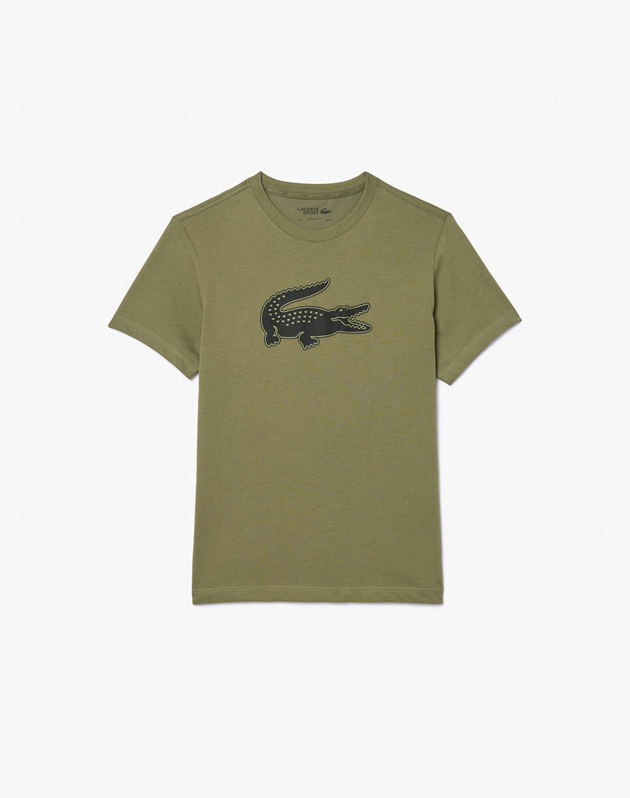 Lacoste Lacoste - Ανδρικό SPORT 3D Print Crocodile Breathable Jersey T-shirt - 3HK KAKI/NOIR