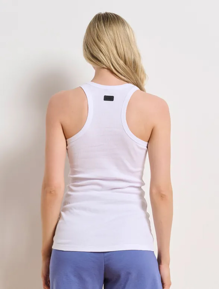 Body Talk - Γυναικείο tank top με αθλητική πλάτη - WHITE φωτογραφία