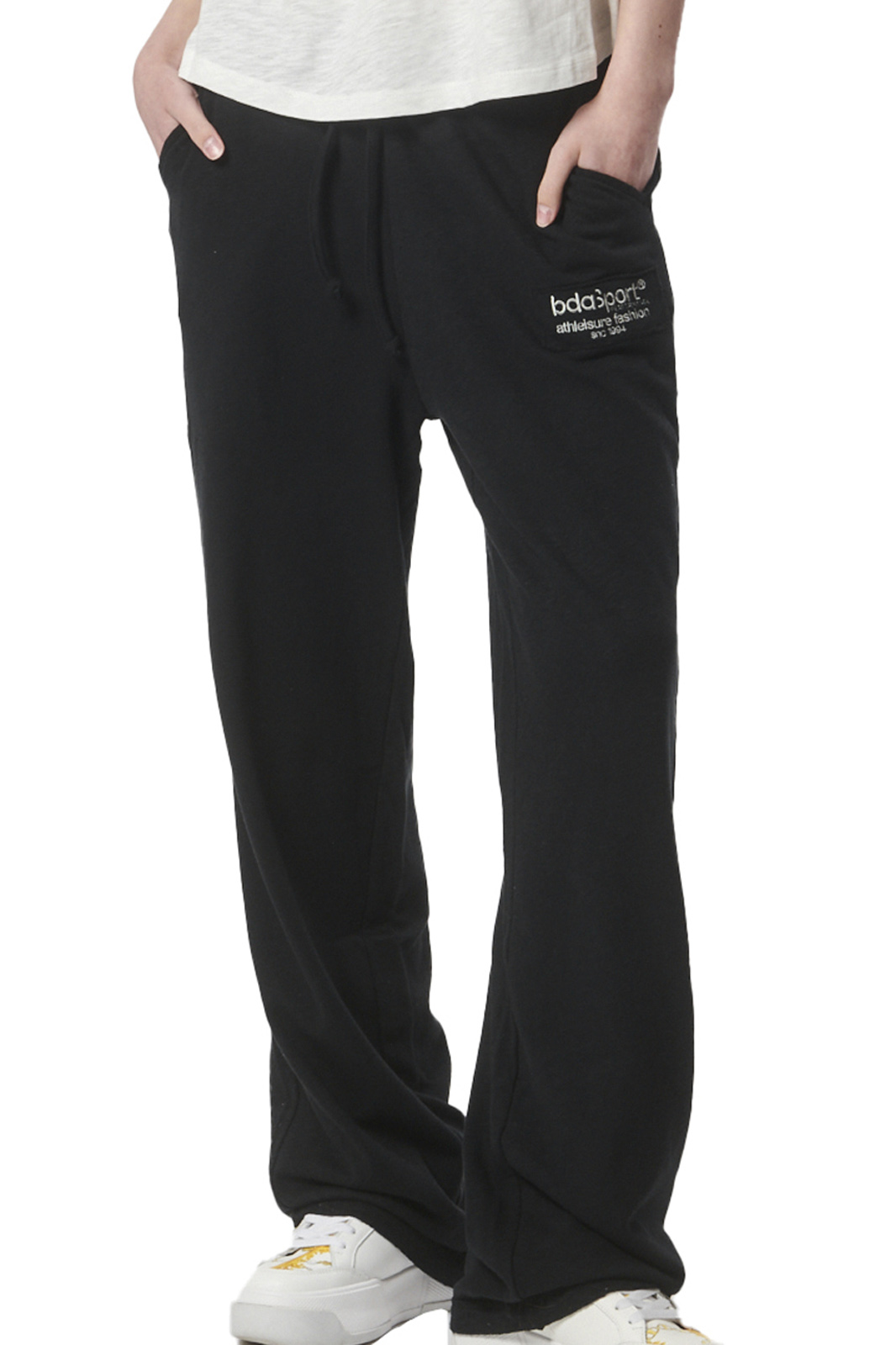 Body Action Body Action - WOMEN'S TERRY WIDE-LEG JAZZ PANTS - BLACK