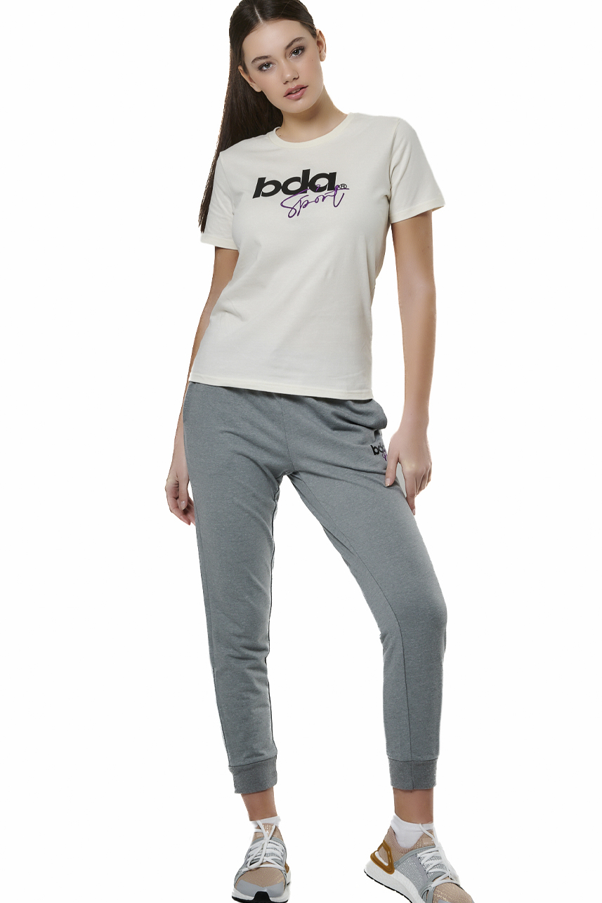 Body Action - WOMEN'S ESSENTIALS FRENCH TERRY PANTS - SILVER GREY φωτογραφία