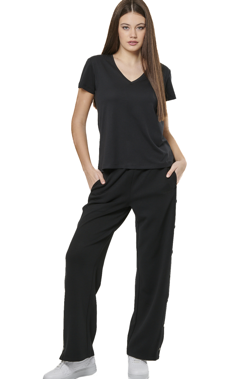 Body Action - WOMEN'S WIDE-LEG TROUSERS - BLACK φωτογραφία
