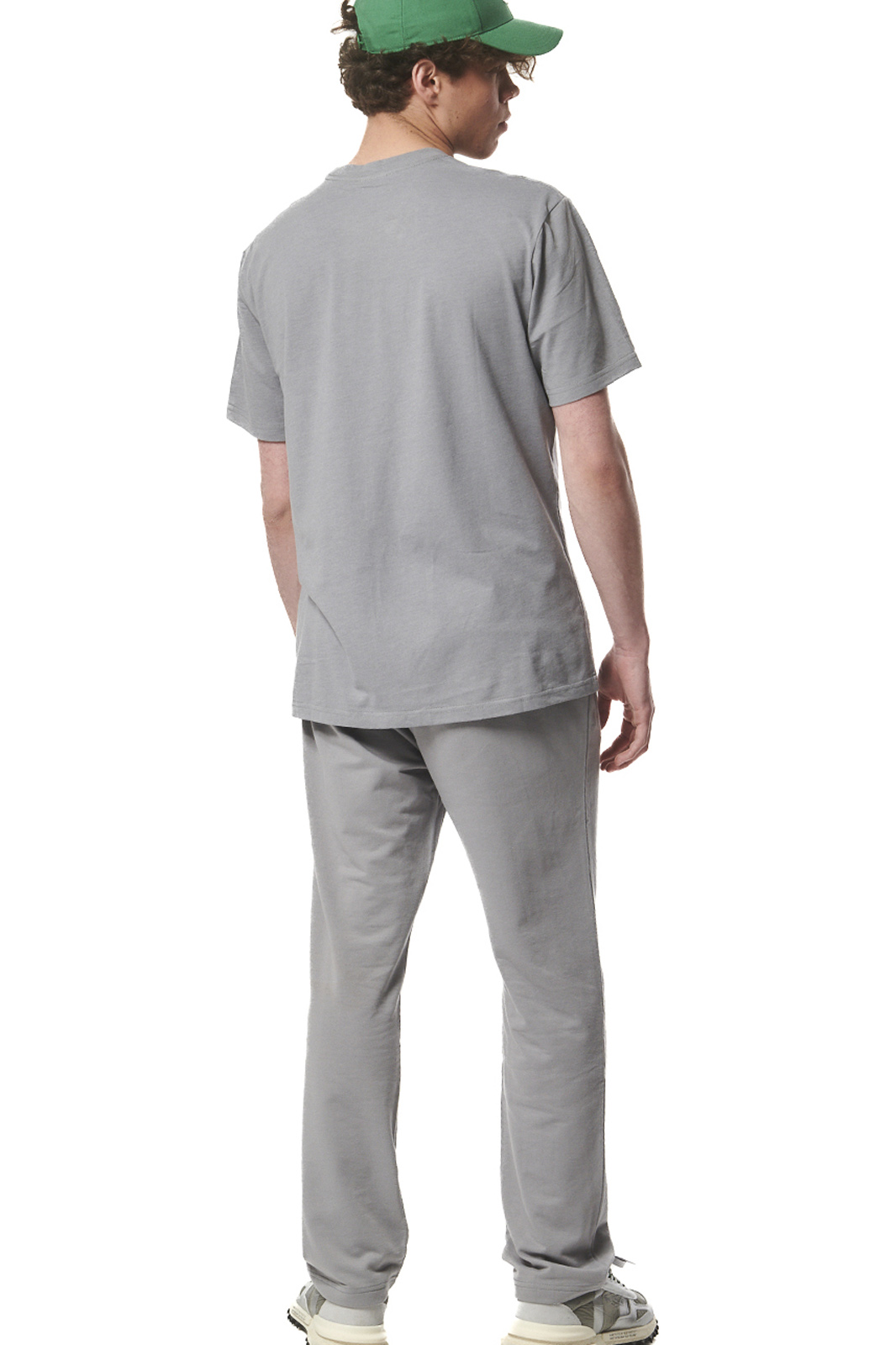 Body Action - MEN'S ESSENTIAL STRAIGHT SWEATPANTS W/ZIPPERS - SILVER GREY φωτογραφία