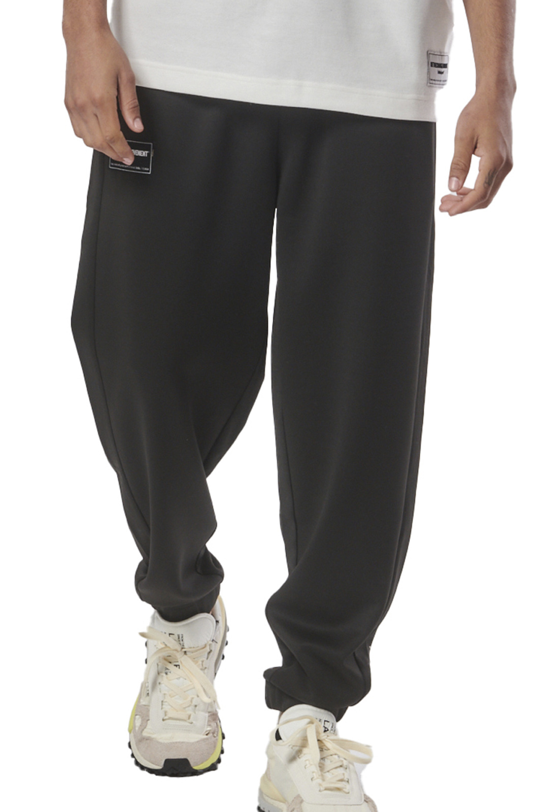Body Action Body Action - MEN'S TECH FLEECE OVERSIZED PANTS - BLACK