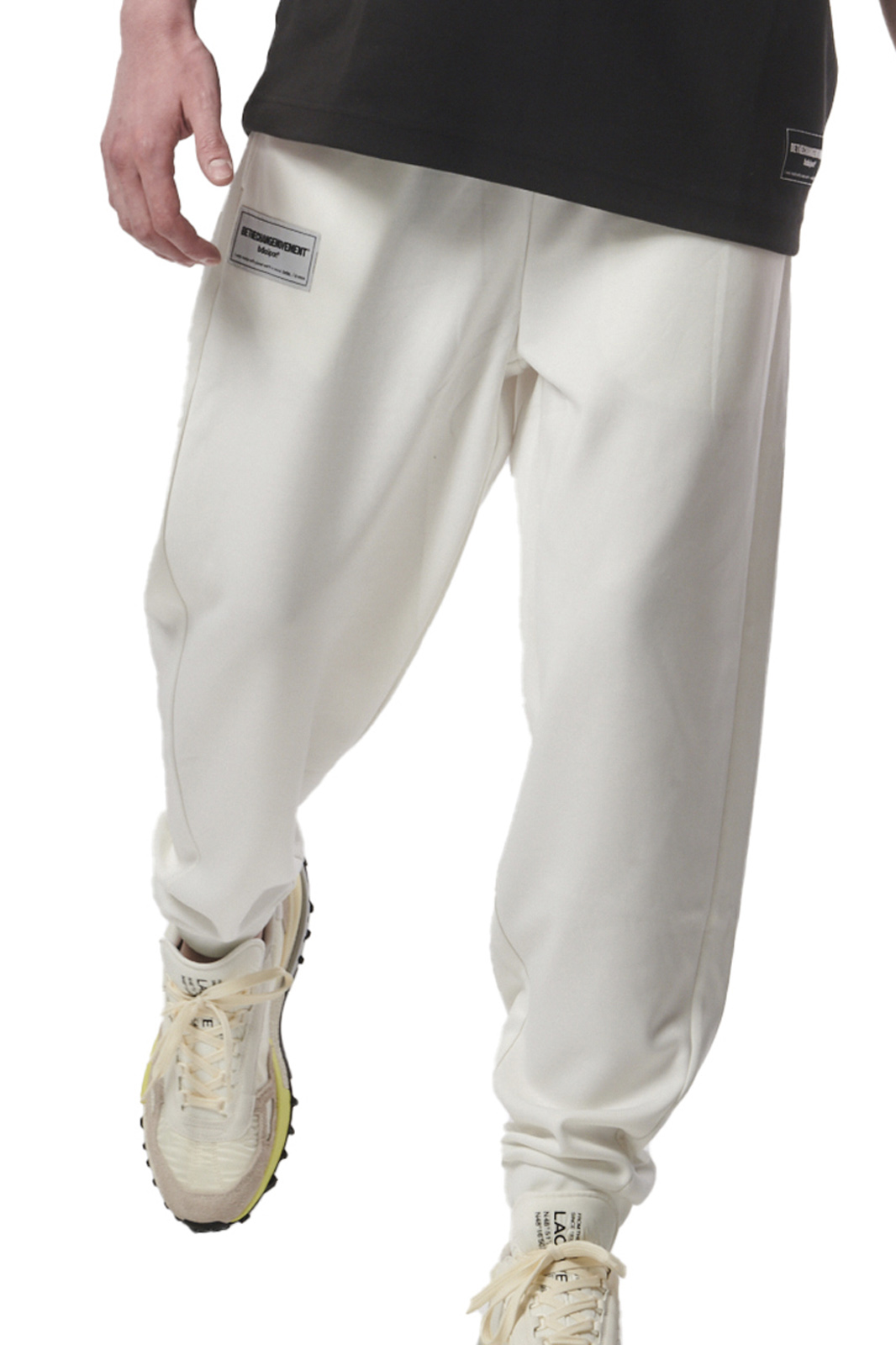 Body Action Body Action - MEN'S TECH FLEECE OVERSIZED PANTS - STAR WHITE