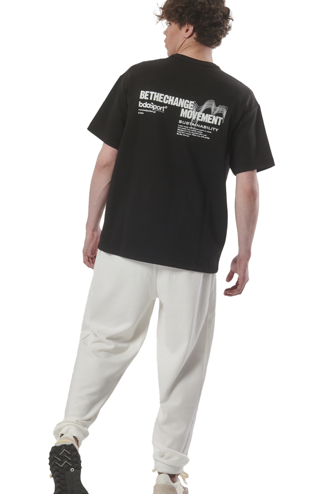 Body Action - MEN'S TECH FLEECE OVERSIZED PANTS - STAR WHITE φωτογραφία