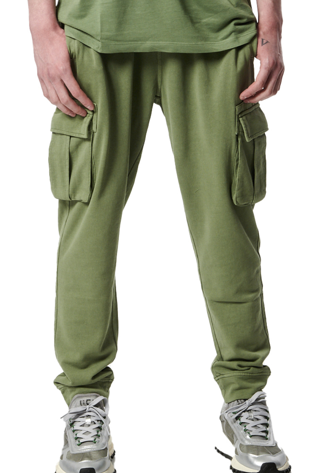 Body Action Body Action - MEN'S NATURAL DYE CARGO PANTS - HEDGE GREEN