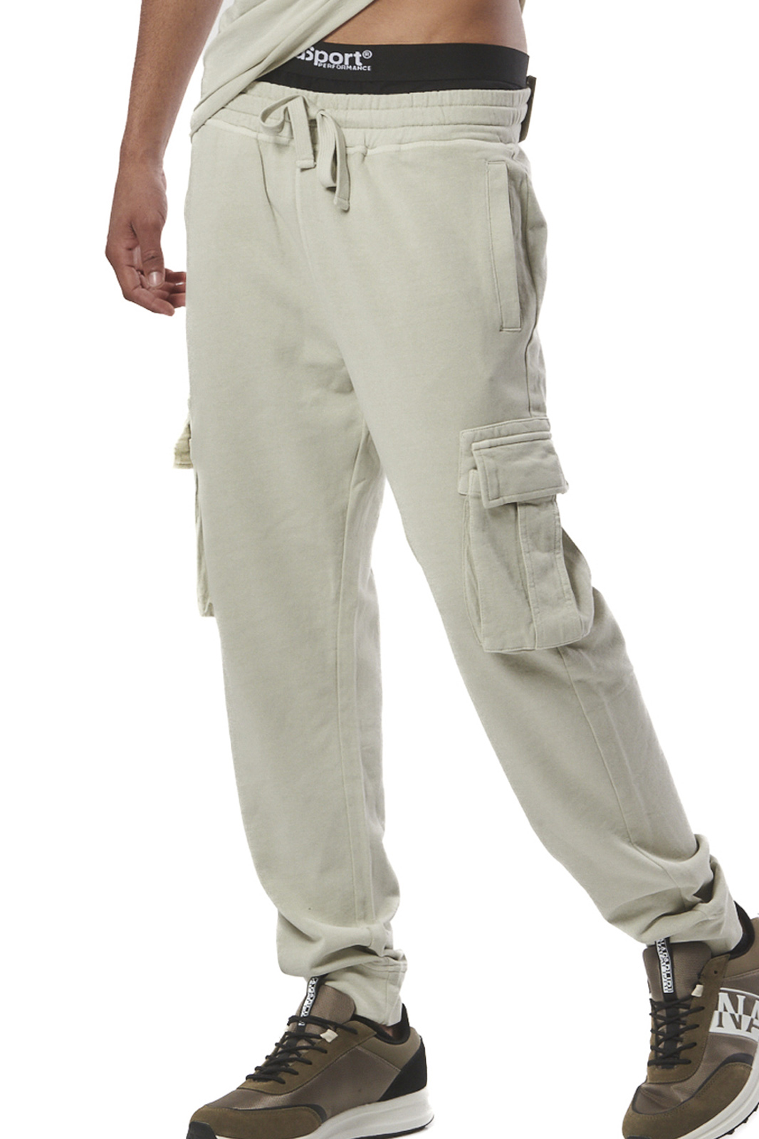 Body Action Body Action - MEN'S NATURAL DYE CARGO PANTS - QUIET GREY