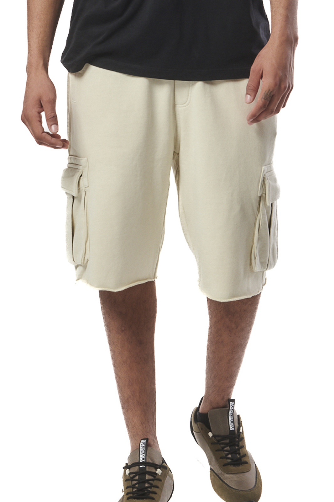 Body Action Body Action - MEN'S NATURAL DYE CARGO BERMUDA - OFF WHITE