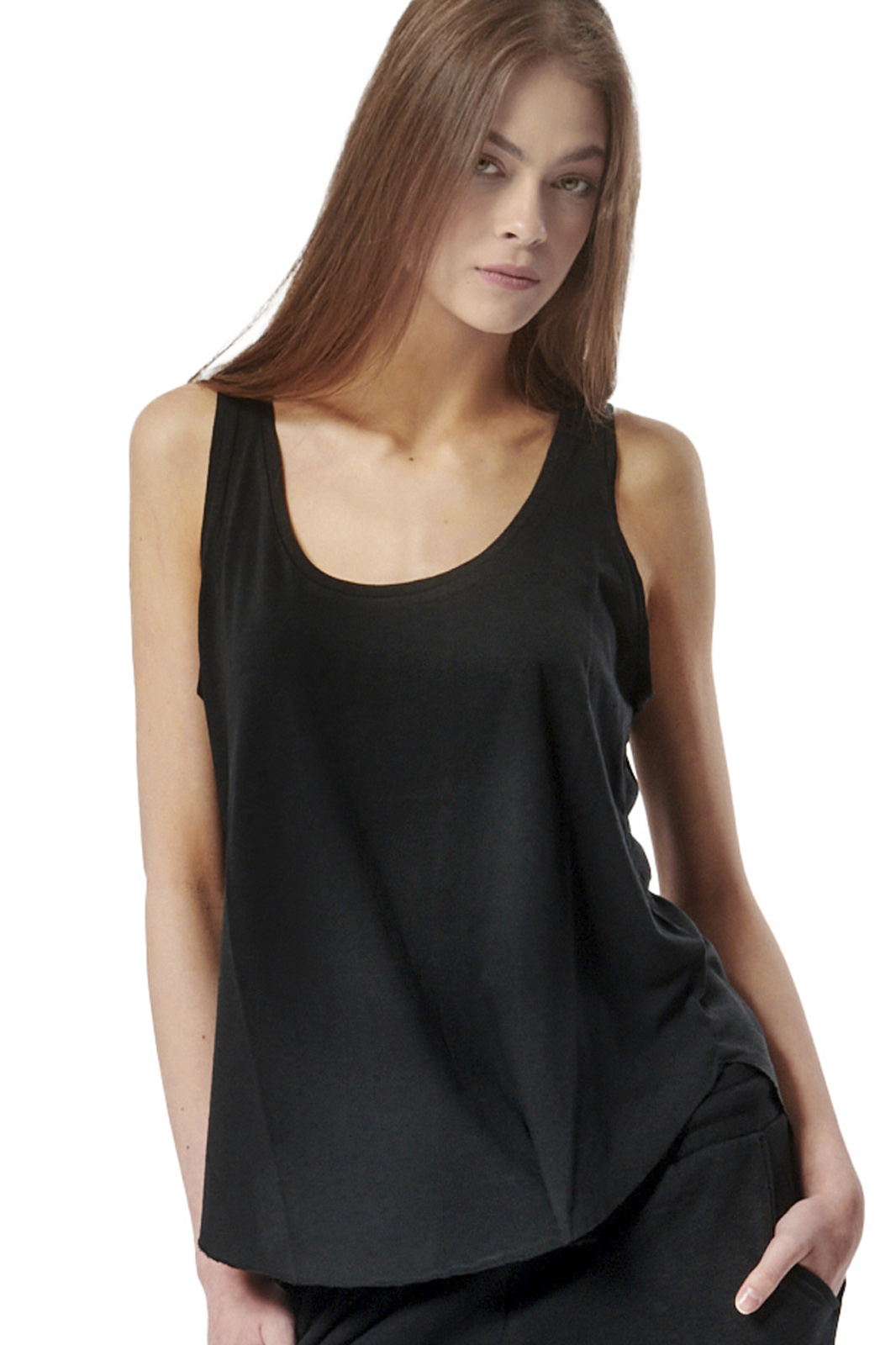  Body Action - WOMEN'S NATURAL DYE TANK TOP - BLACK 2025