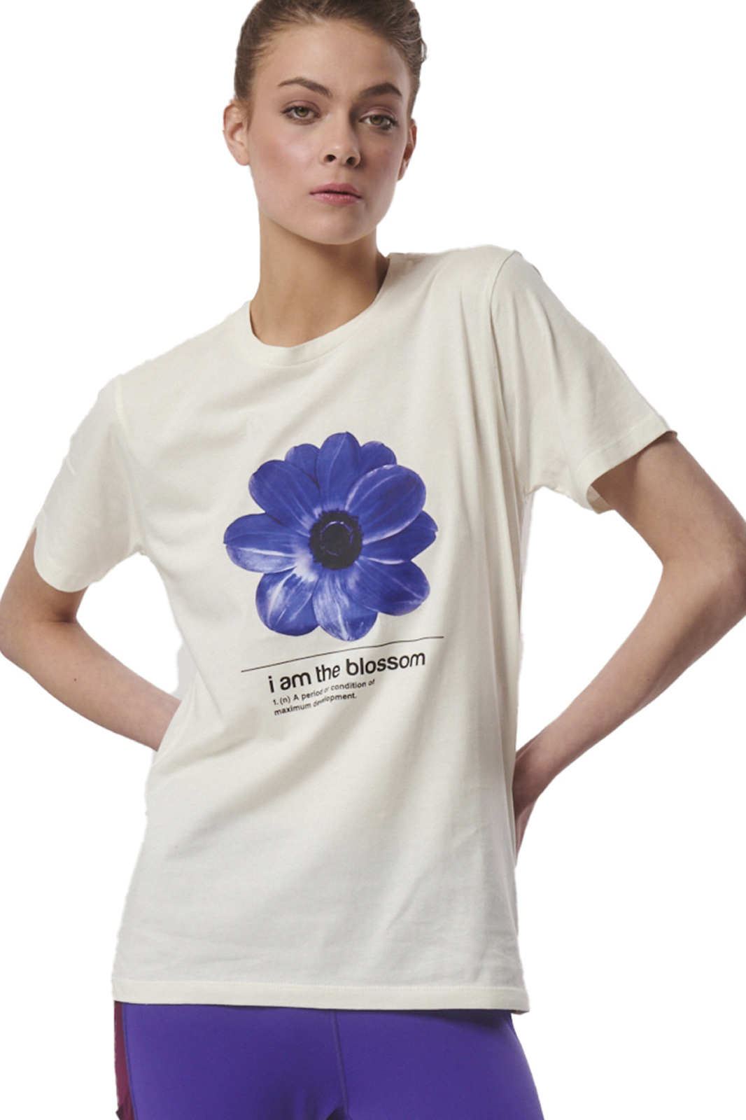 Body Action Body Action - WOMEN'S SHORT SLEEVES GRAPHIC T-SHIRT - OFF WHITE