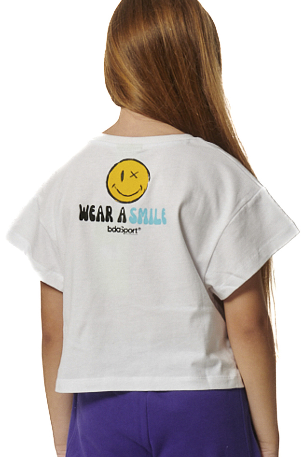 Body Action - GIRLS GRAPHIC CROP TOP - WHITE φωτογραφία