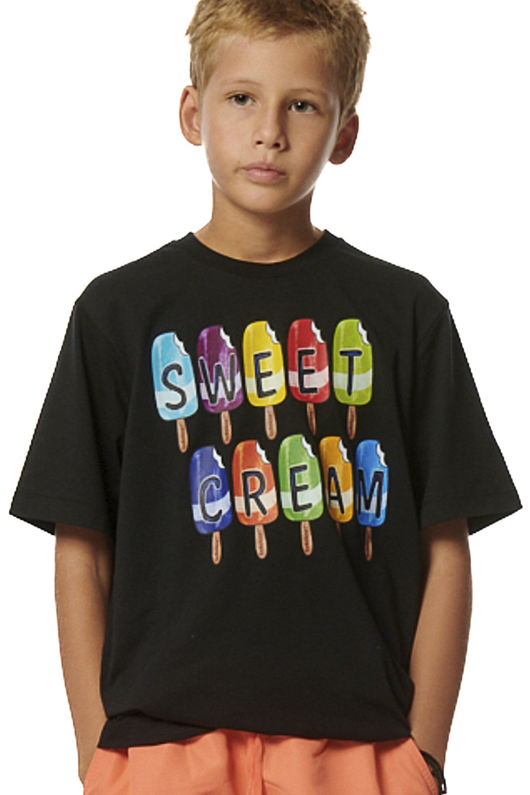 Body Action Body Action - BOYS SHORT SLEEVES GRAPHIC T-SHIRT - BLACK