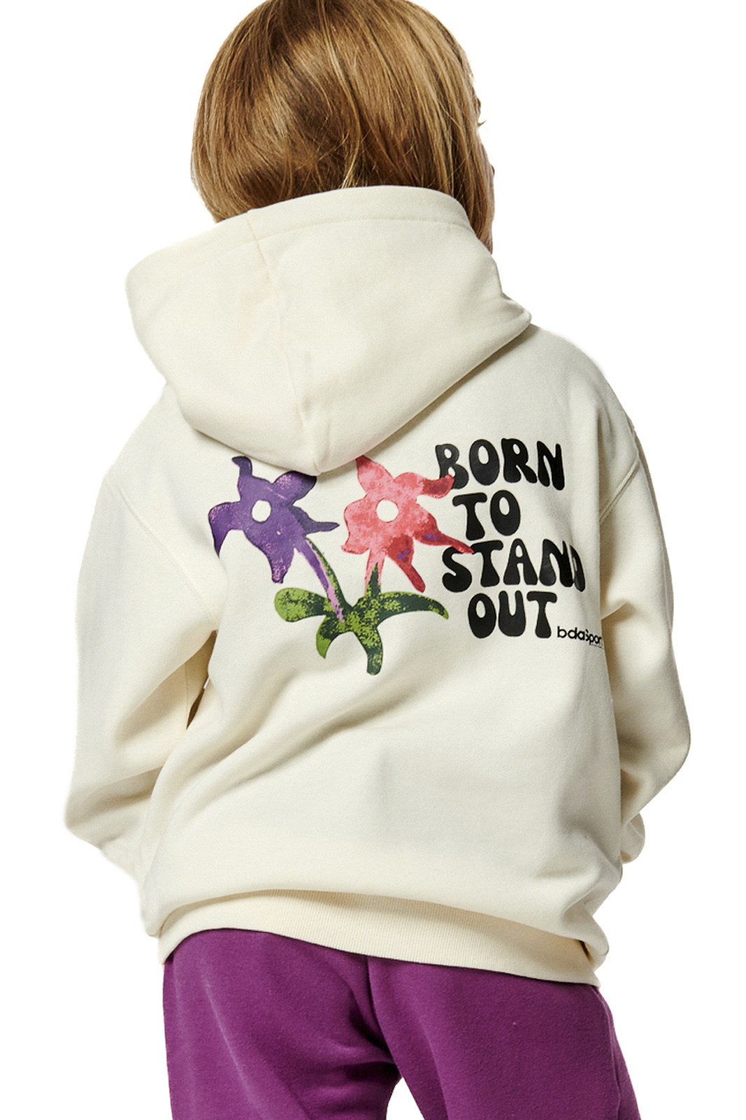 Body Action - GIRL'S LONG SLEEVE HOODED SWEATSHIRT - SUGAR ECRU φωτογραφία