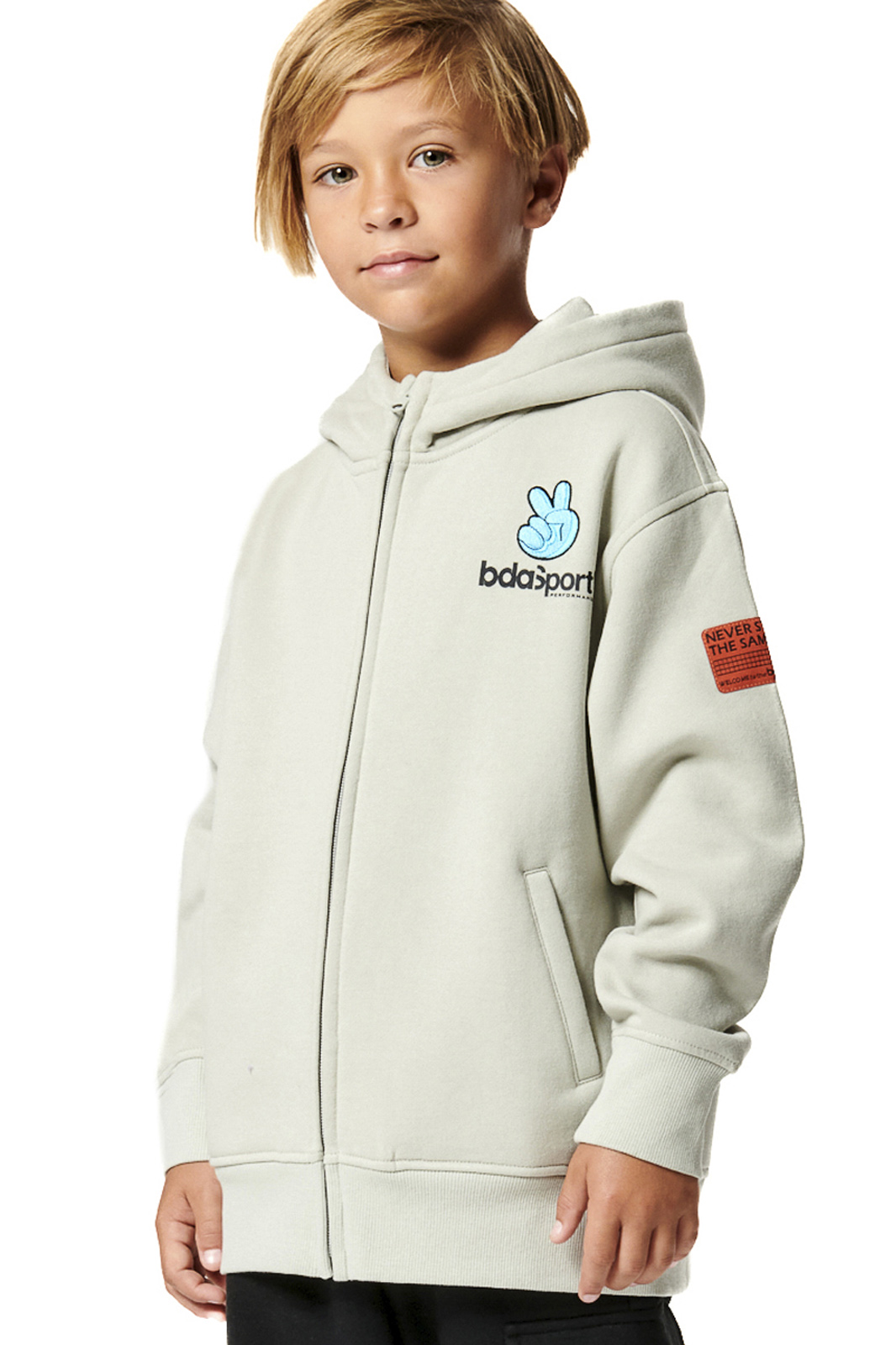 Body Action Body Action - BOY'S LONG SLEEVE FULL ZIP JACKET - MIRAGE GREY