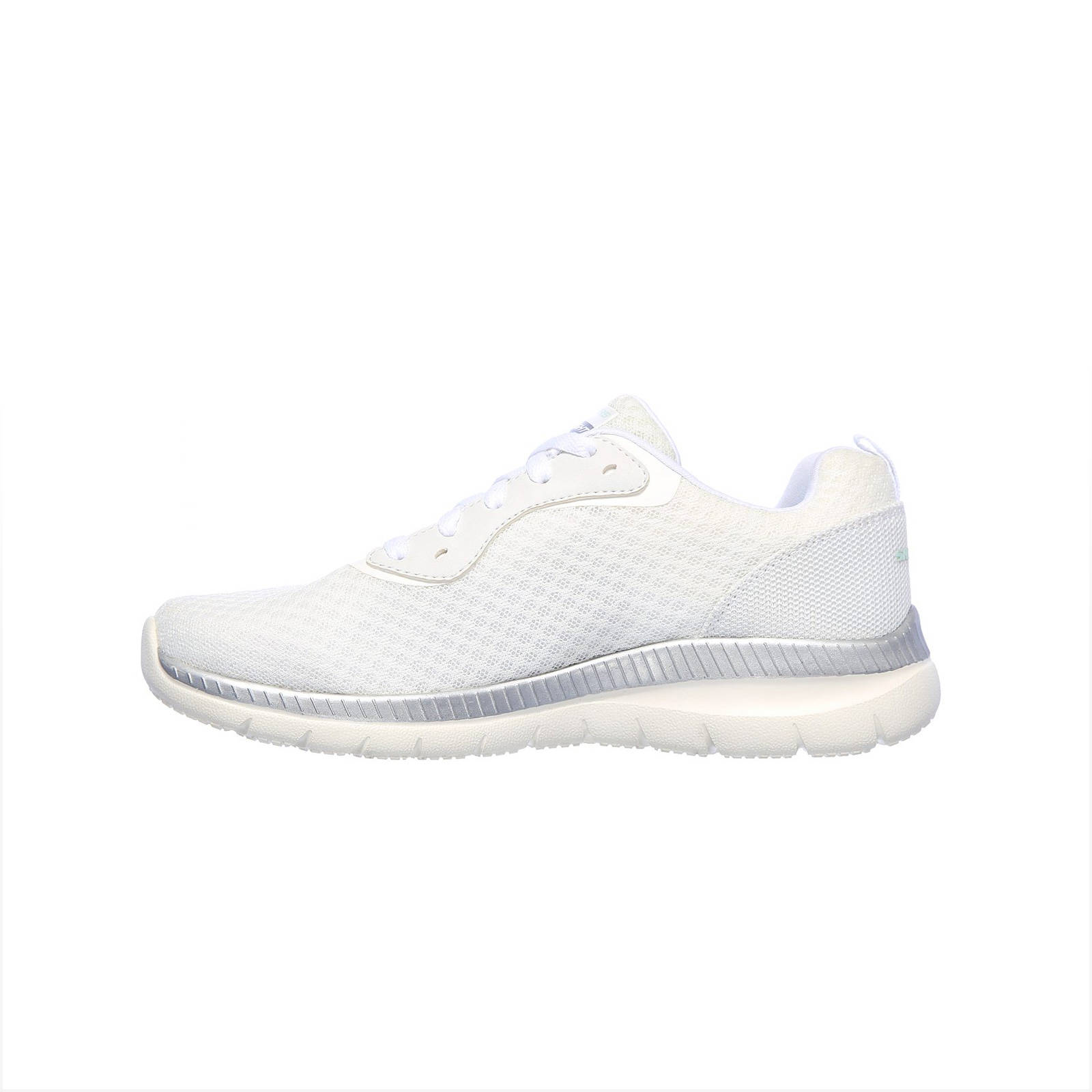 Skechers - MESH LACE UP W/ MEMORY FOAM - ΛΕΥΚΟ-ΑΣΗΜΙ φωτογραφία