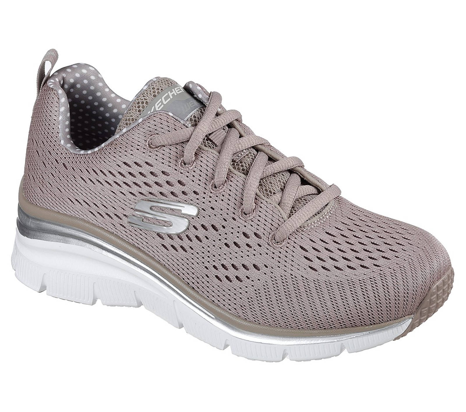 Skechers - SKECH-KNIT LACE-UP WEDGE W/ AIR-COOLED MEMORY FOAM - ΜΠΕΖ Γυναικεία > Παπούτσια > Αθλητικά > Παπούτσι Low Cut