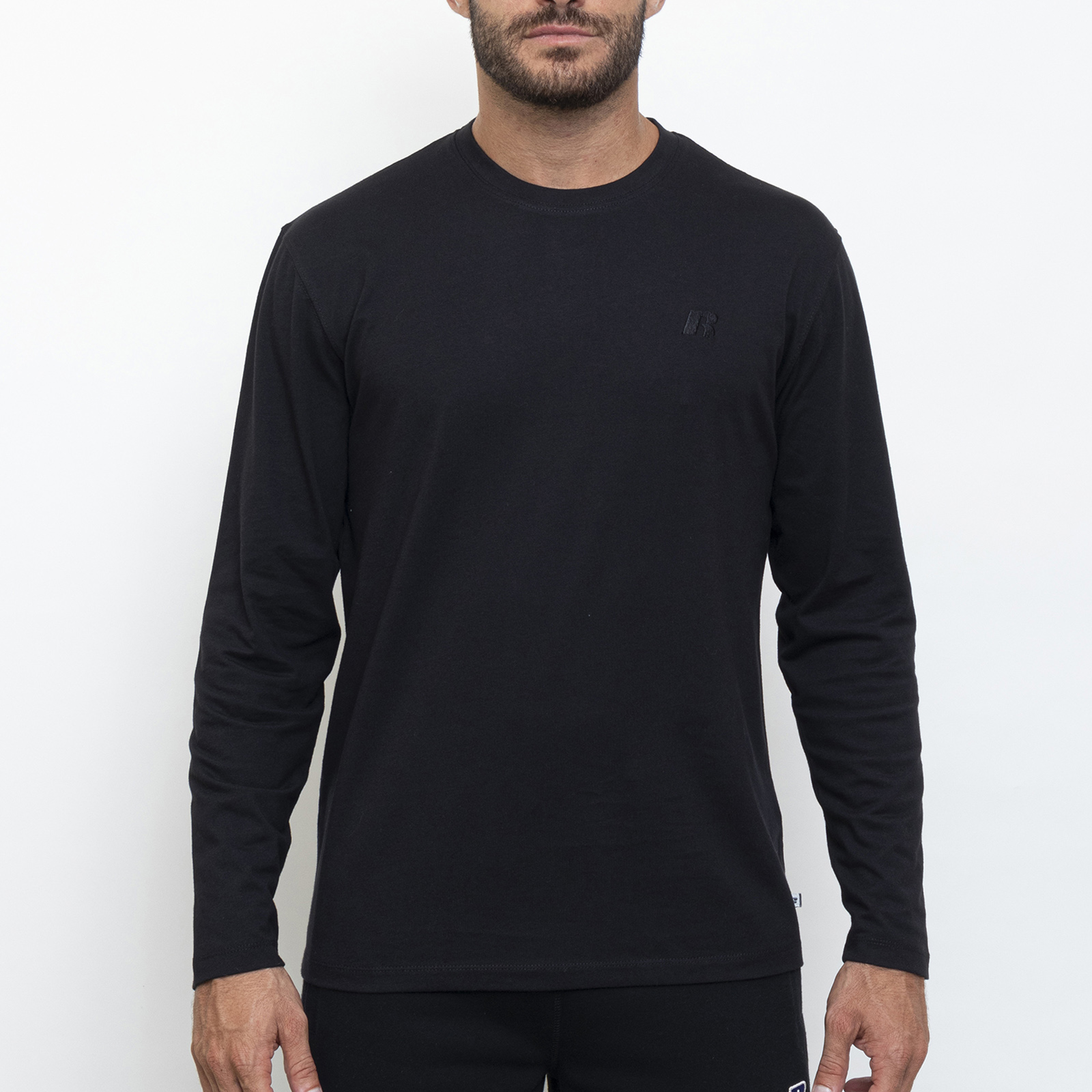 Russell Athletic Russell Athletic - L/S CREWNECK TEE SHIRT - ΜΑΥΡΟ
