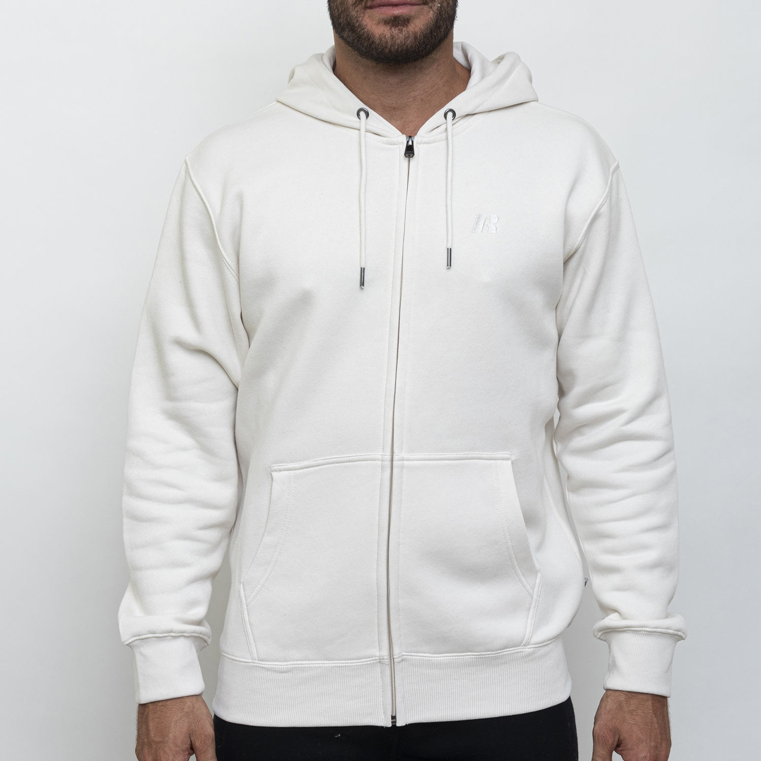 Russell Athletic - ZIP THROUGH HOODY - WHITE SAND