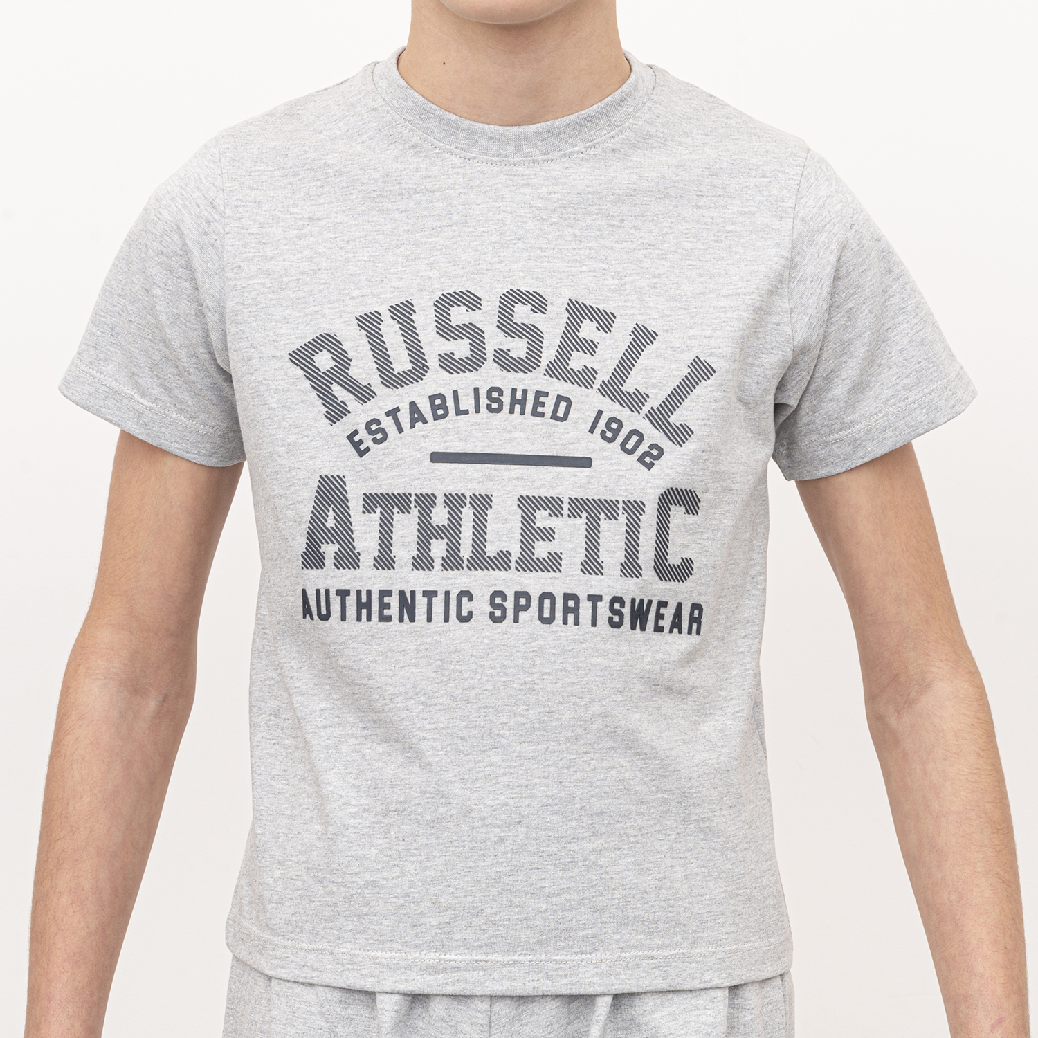 Russell Athletic - S/S CREWNECK TEE SHIRT - NEW GREY MARL