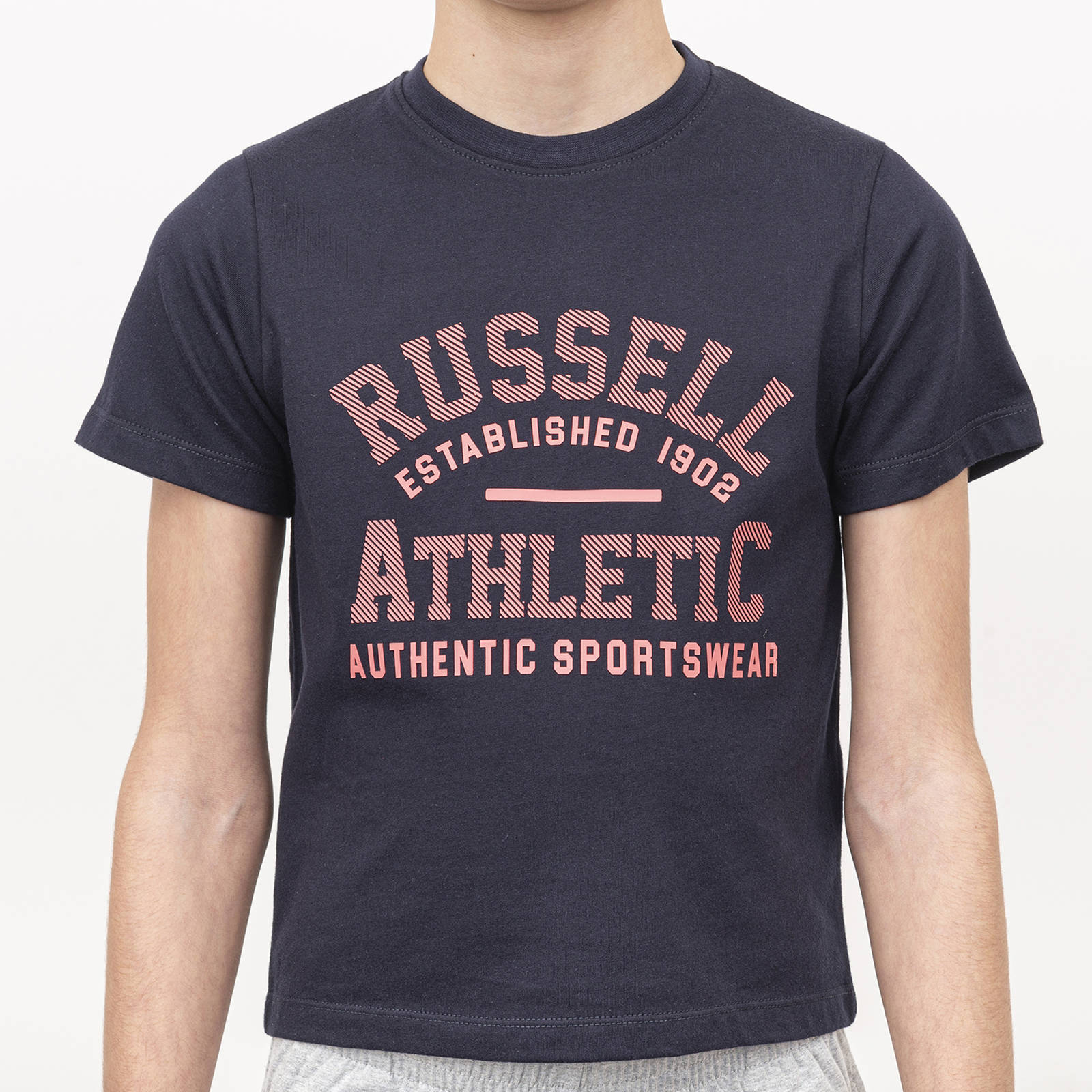 Russell Athletic - S/S CREWNECK TEE SHIRT - ΜΠΛΕ ΣΚΟΥΡΟ/NAVY