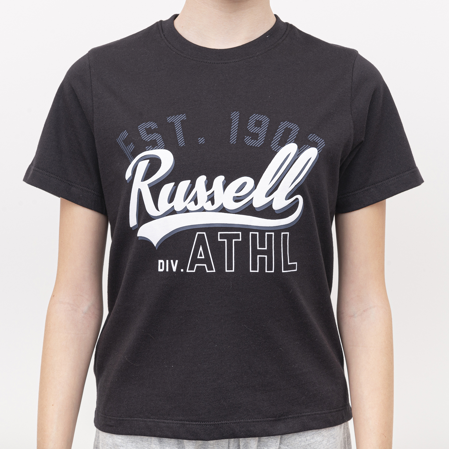 Russell Athletic - S/S CREWNECK TEE SHIRT - ΜΑΥΡΟ