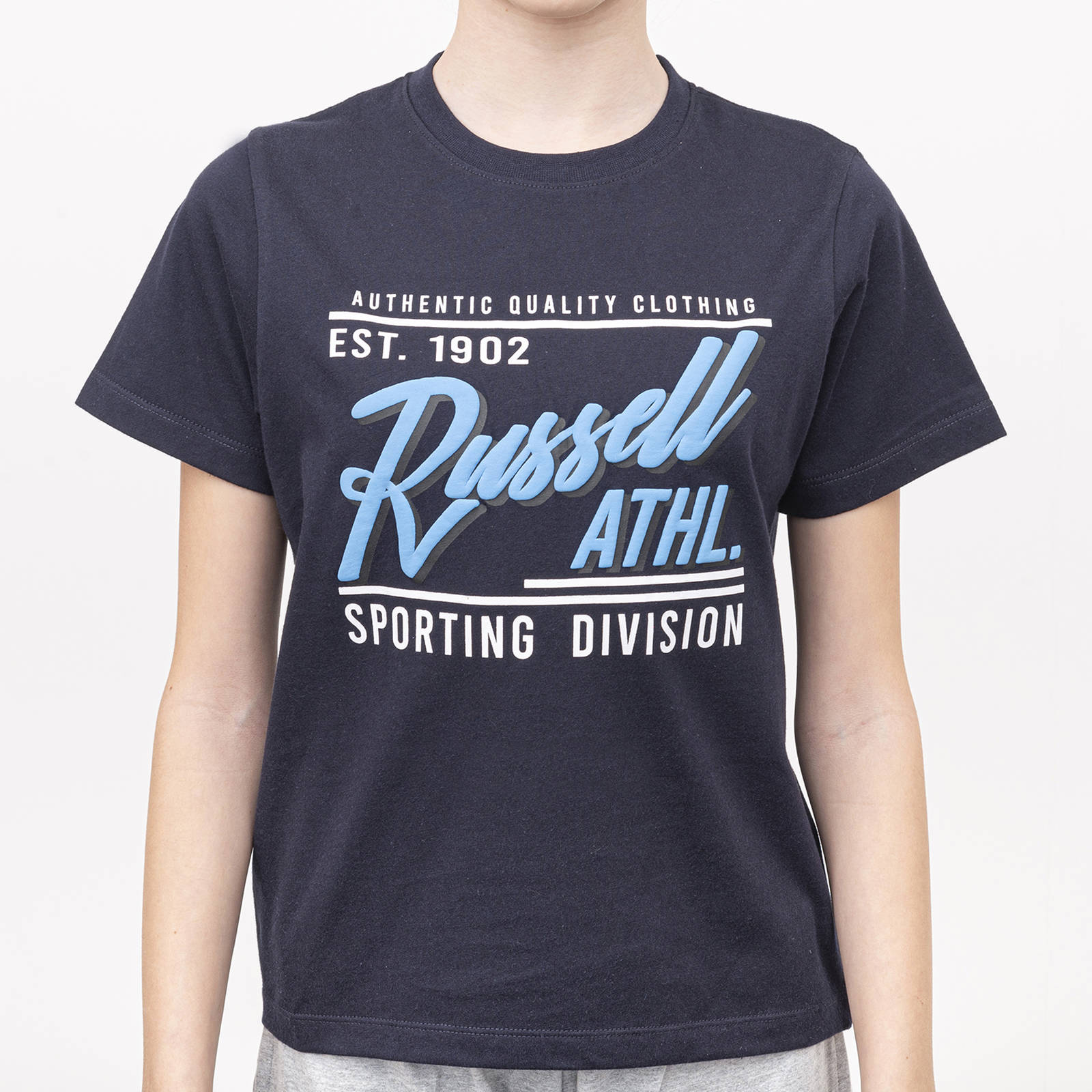 Russell Athletic - S/S CREWNECK TEE SHIRT - ΜΠΛΕ ΣΚΟΥΡΟ/NAVY