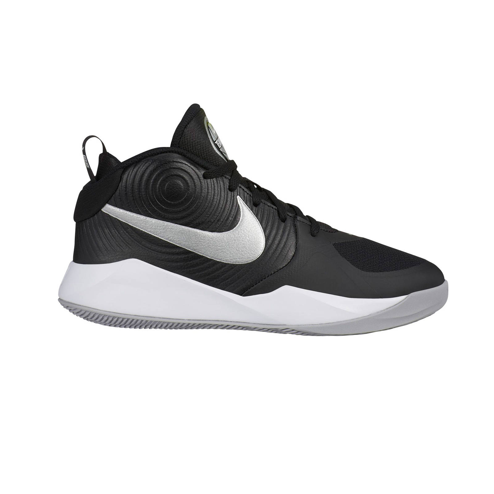 Nike – TEAM HUSTLE D 9 (GS) – BLACK/METALLIC SILVER-WOLF GREY-WHITE