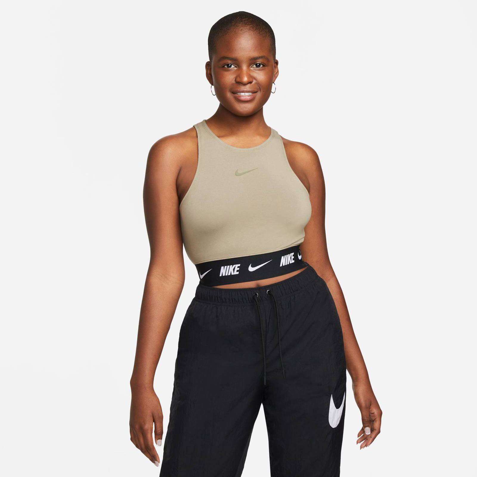 Nike Nike - W NSW CROP TAPE TOP - MATTE OLIVE