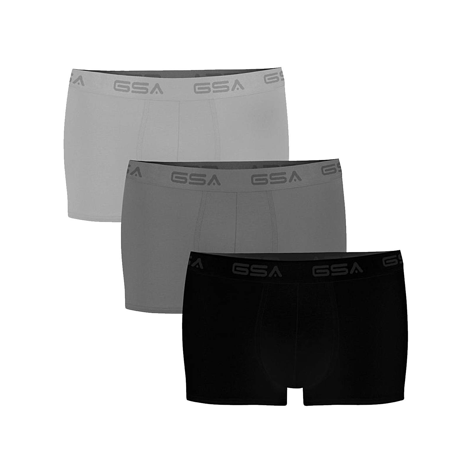 Gsa Gsa - MEN'S BOXER 3 PACK GSA - ΓΚΡΙ/ΜΑΥΡΟ/ΑΝΘΡΑΚΙ