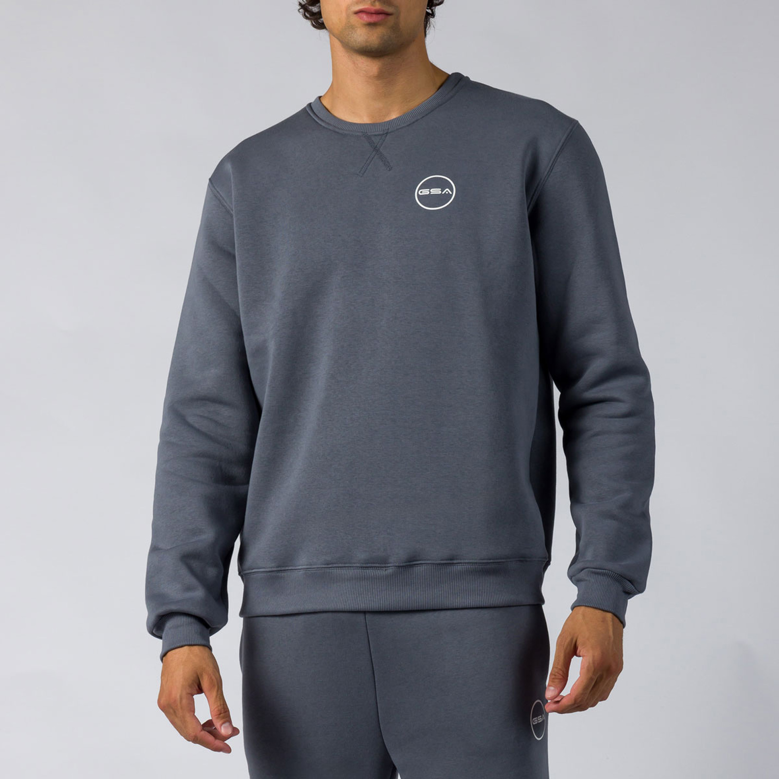 Gsa Gsa - SUPER COTTON GSA MEN CREW NECK FL. - CHARCOAL
