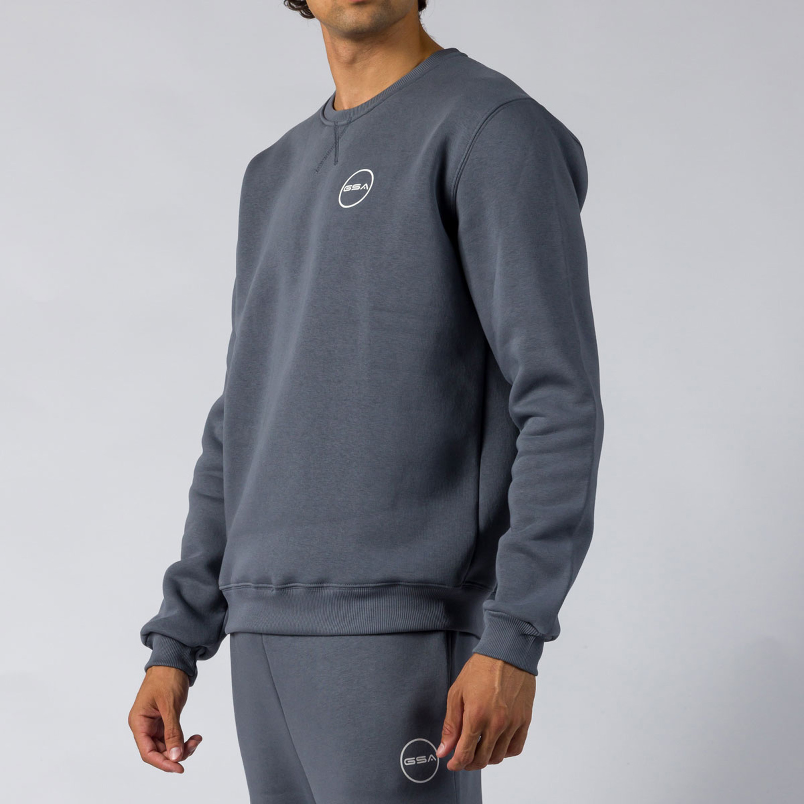 Gsa - SUPER COTTON GSA MEN CREW NECK FL. - CHARCOAL φωτογραφία