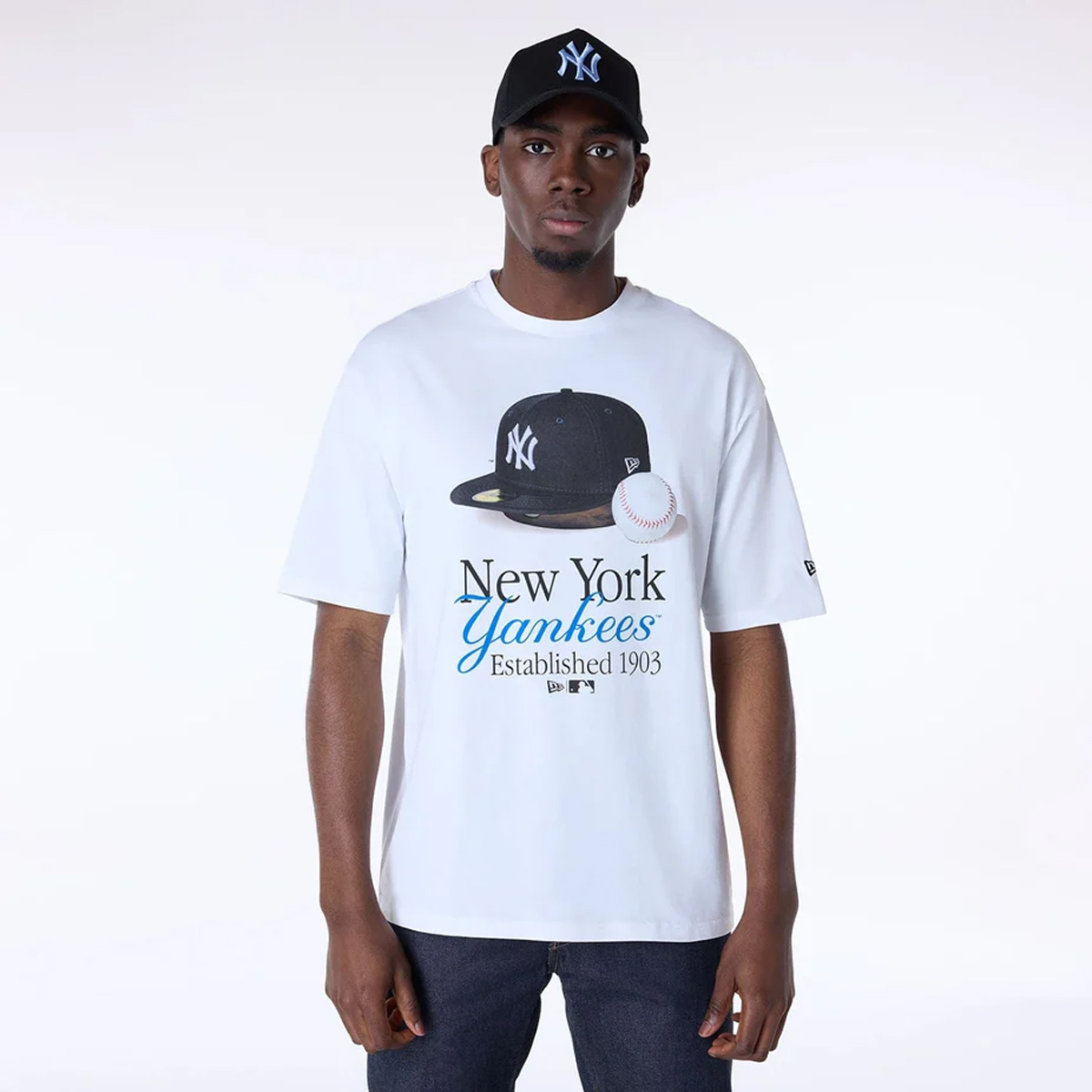 New era New era - New York Yankees MLB Script White T-Shirt - 100/0091