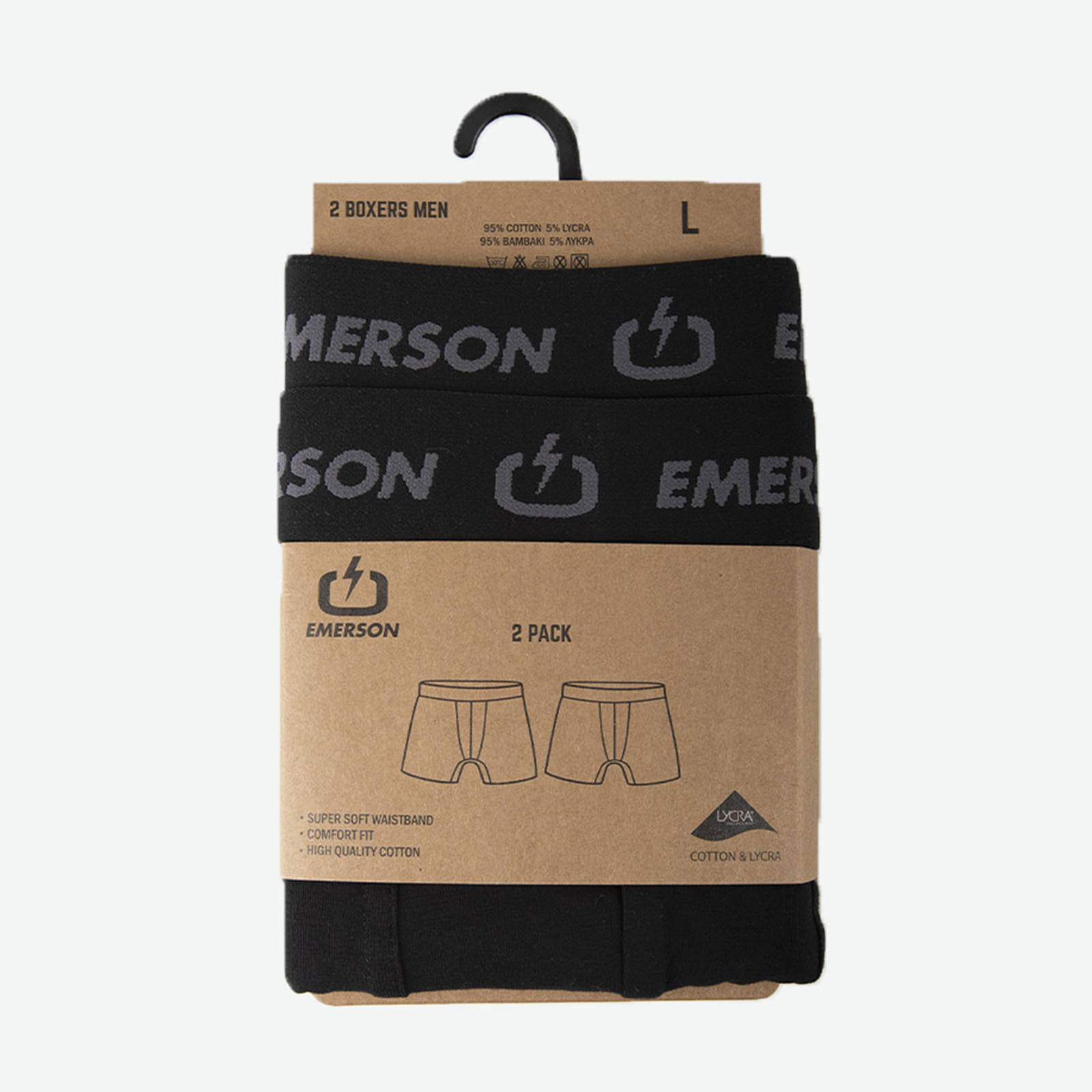 Emerson - MEN'S BOXERS (2 PCS PACKAGE) - BLACK φωτογραφία