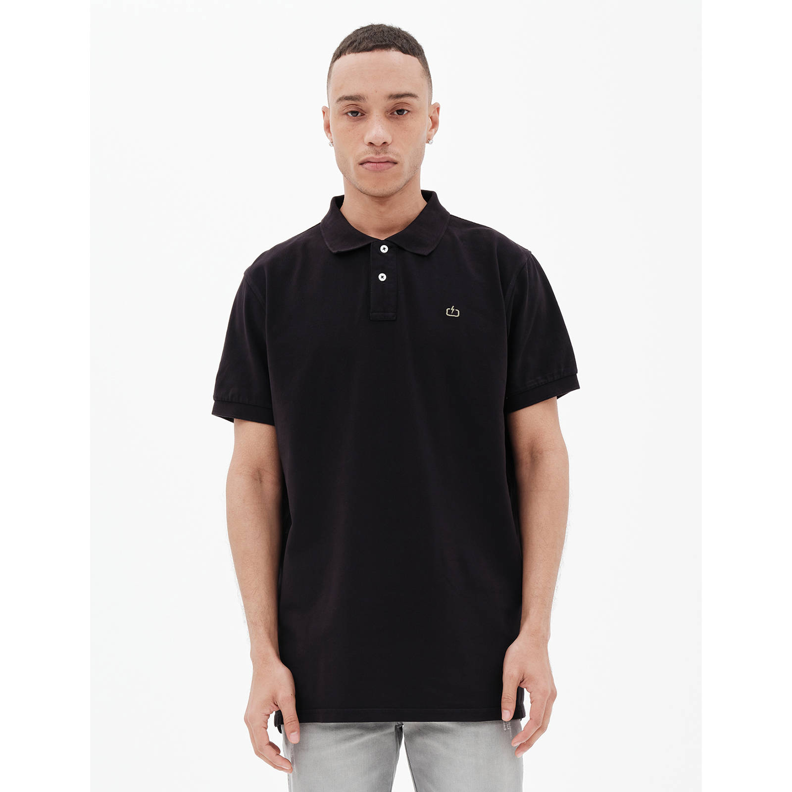 Emerson Emerson - MEN'S GARMENT DYED POLO - OFF BLACK