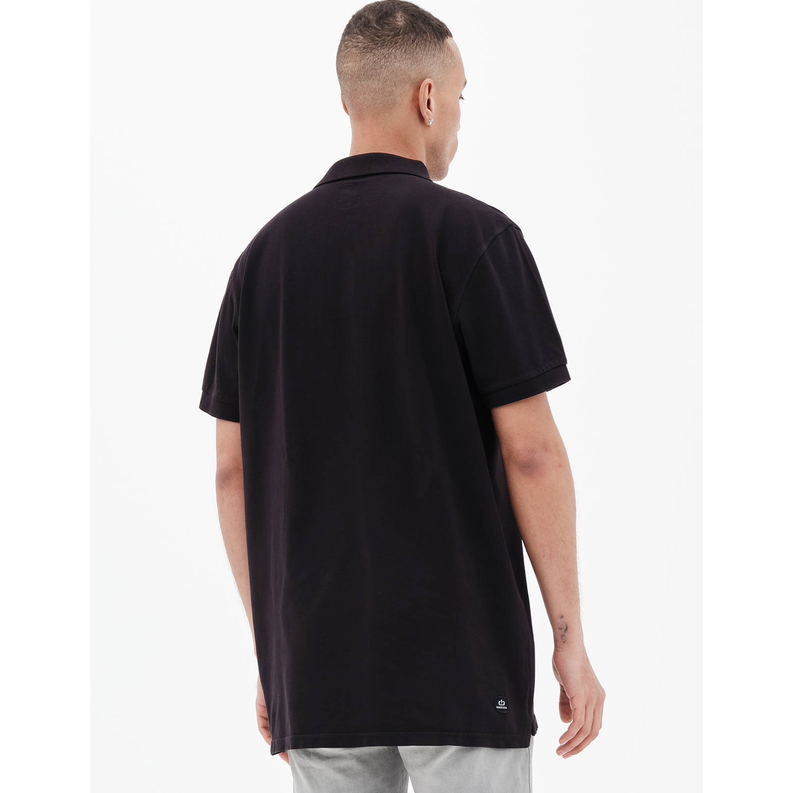Emerson - MEN'S GARMENT DYED POLO - OFF BLACK φωτογραφία