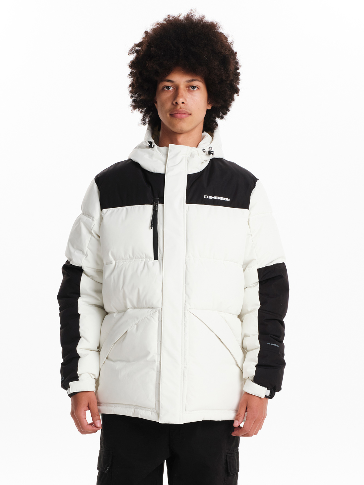 Emerson Emerson - EMERSON ΑΝΔΡΙΚΟ ΜΠΟΥΦΑΝ PUFFER ΜΕ ΚΟΥΚΟΥΛΑ - OFF WHITE/BLACK