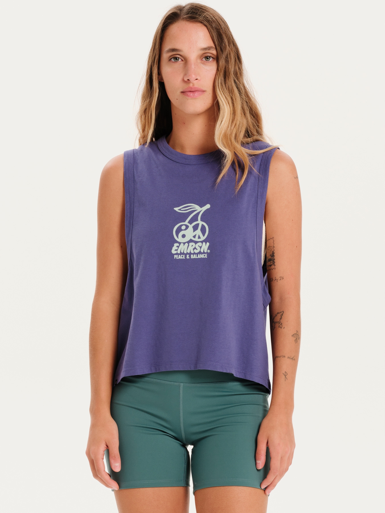 Emerson Emerson - EMRSN "PEACE & BALANCE" ΓΥΝΑΙΚΕΙΟ ΑΜΑΝΙΚΟ CROP TOP - PURPLE