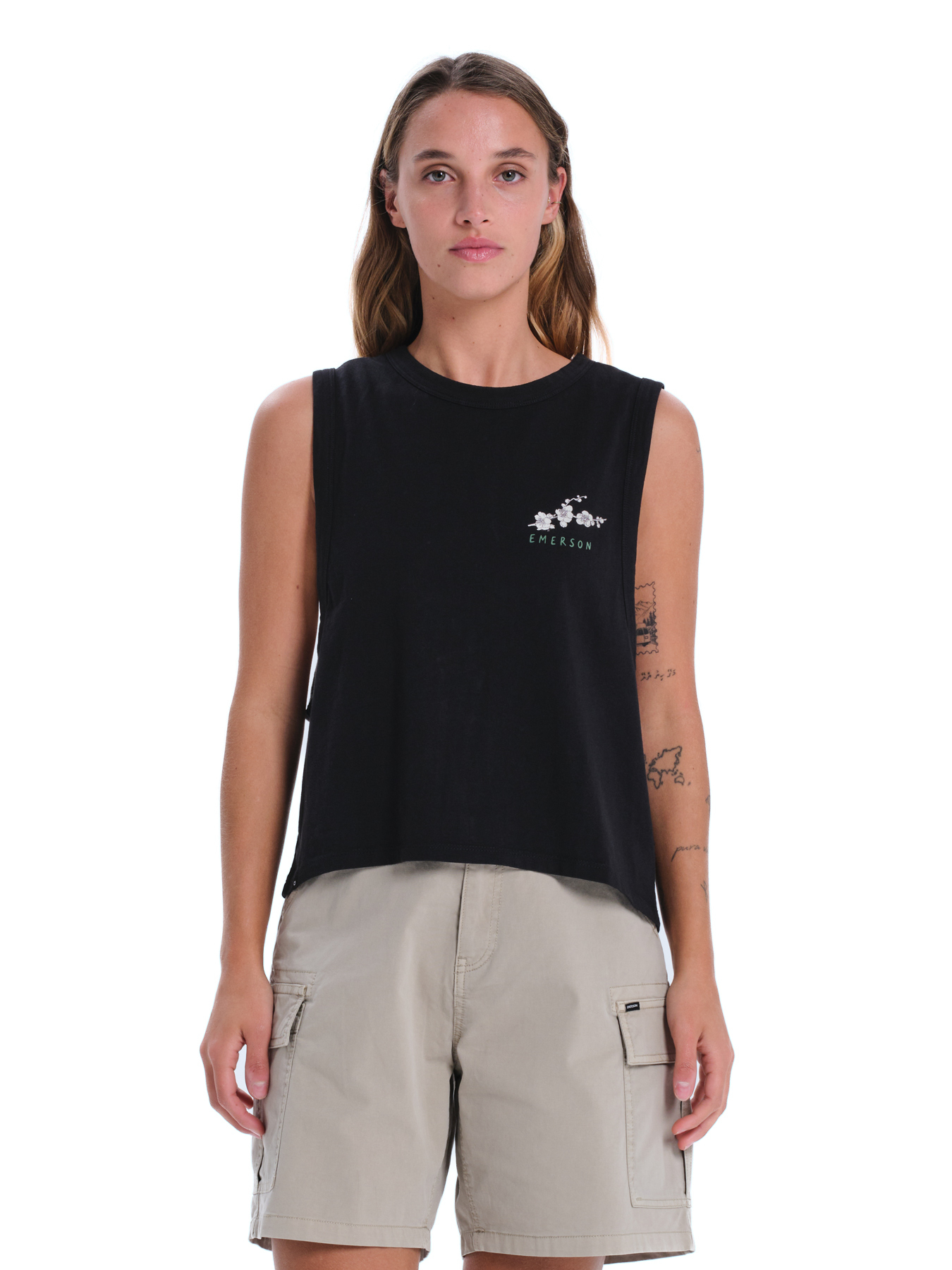 Emerson Emerson - EMERSON "JAPAN" ΓΥΝΑΙΚΕΙΟ ΑΜΑΝΙΚΟ CROP TOP - BLACK