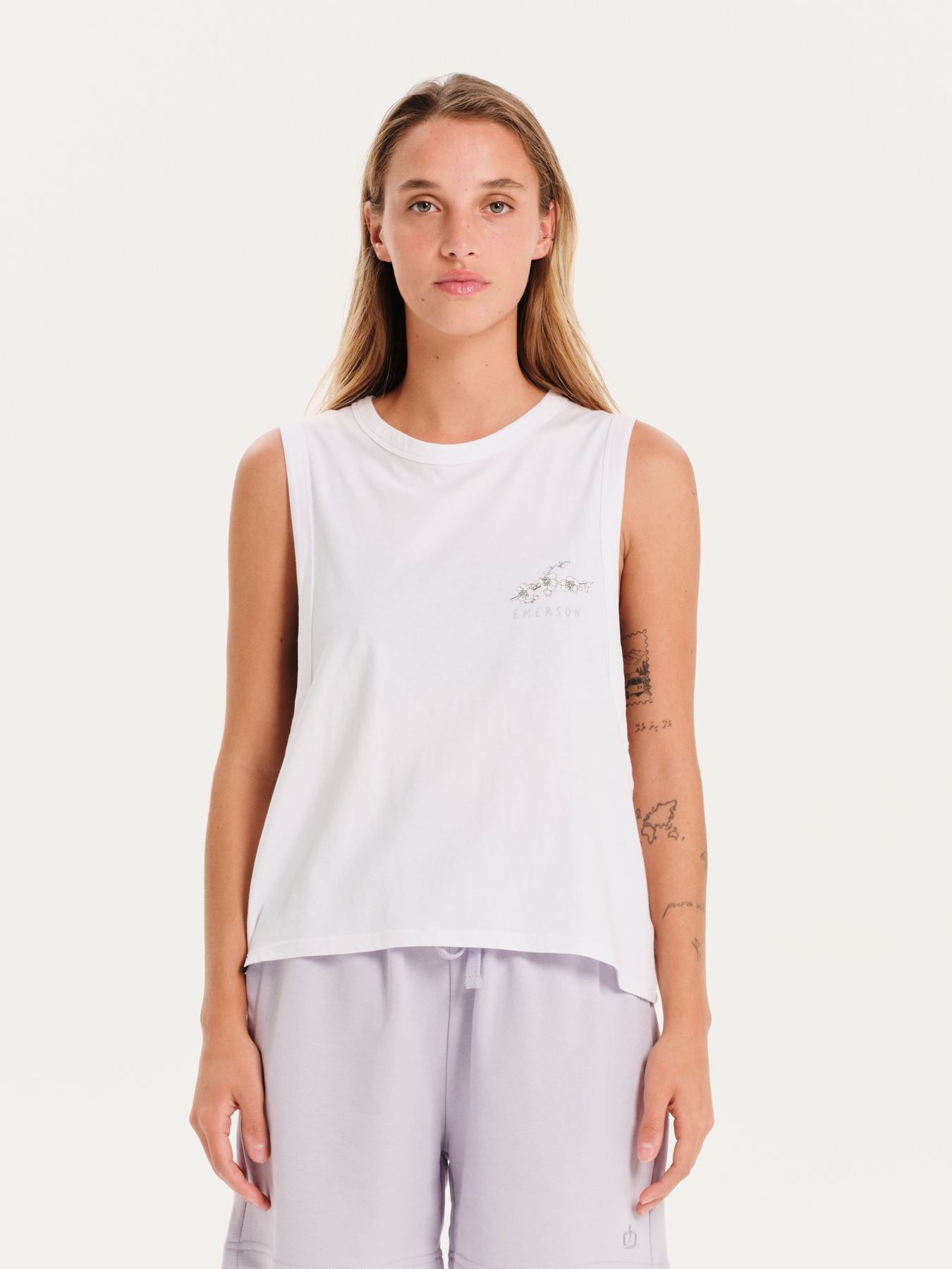 Emerson Emerson - EMERSON "JAPAN" ΓΥΝΑΙΚΕΙΟ ΑΜΑΝΙΚΟ CROP TOP - WHITE