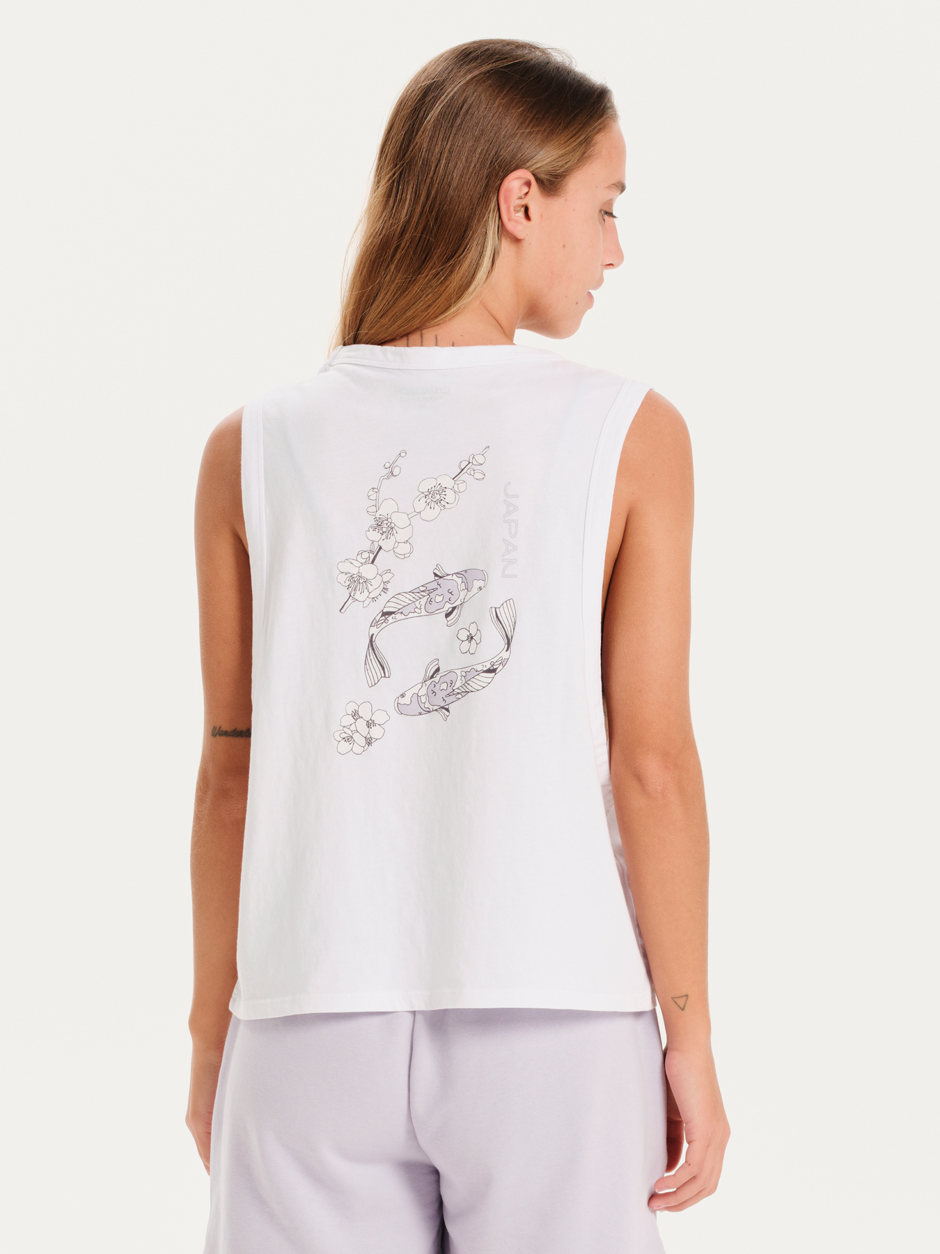 Emerson - EMERSON "JAPAN" ΓΥΝΑΙΚΕΙΟ ΑΜΑΝΙΚΟ CROP TOP - WHITE φωτογραφία