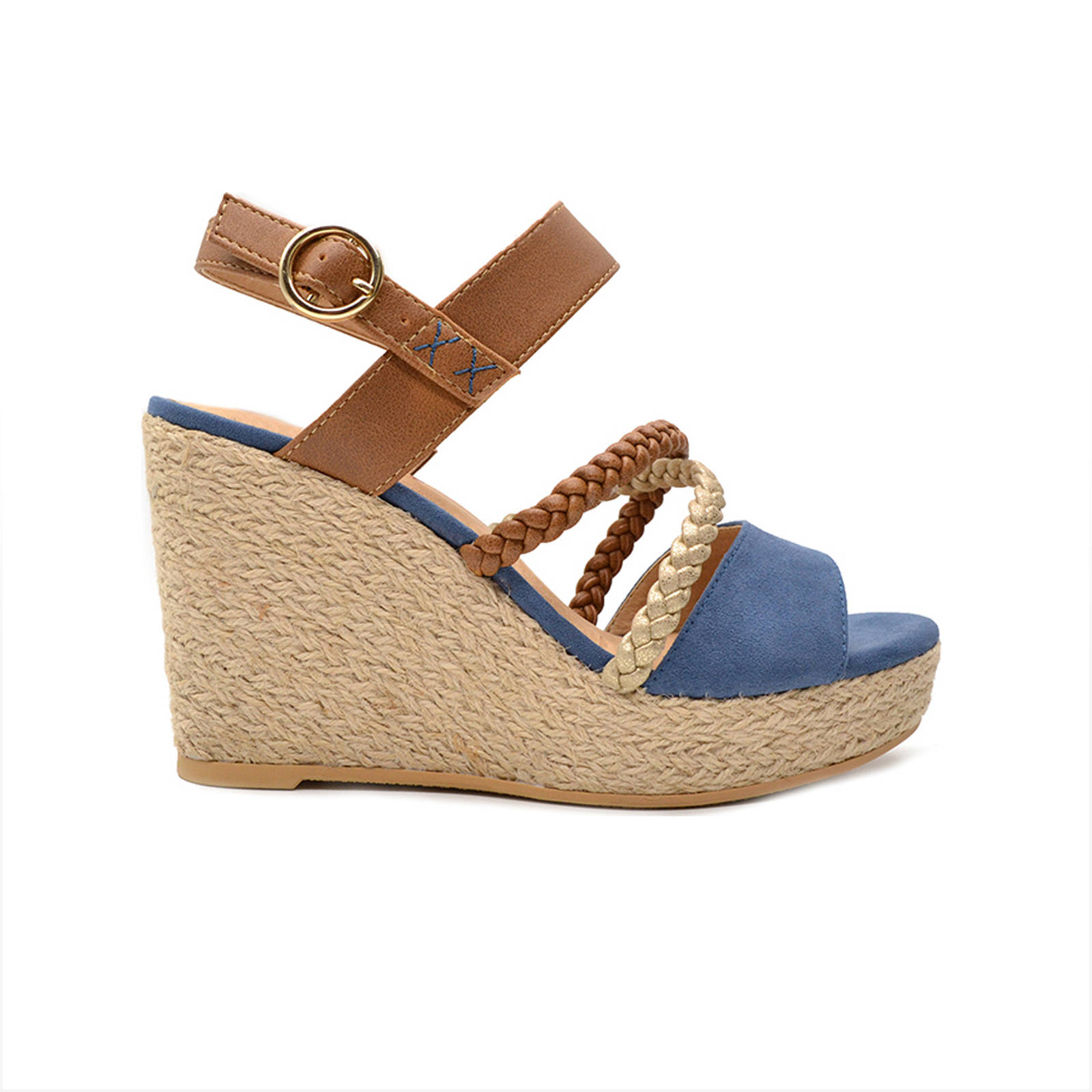 S. oliver - ΠΕΔΙΛΟ MID HEEL - BLUE/COGNAC - S. oliver - 