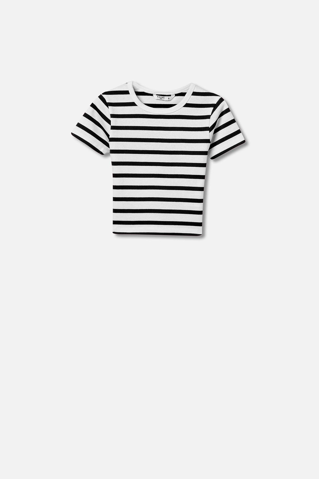Tiffosi Tiffosi - Striped Ribbed T-shirt - 110 Star White