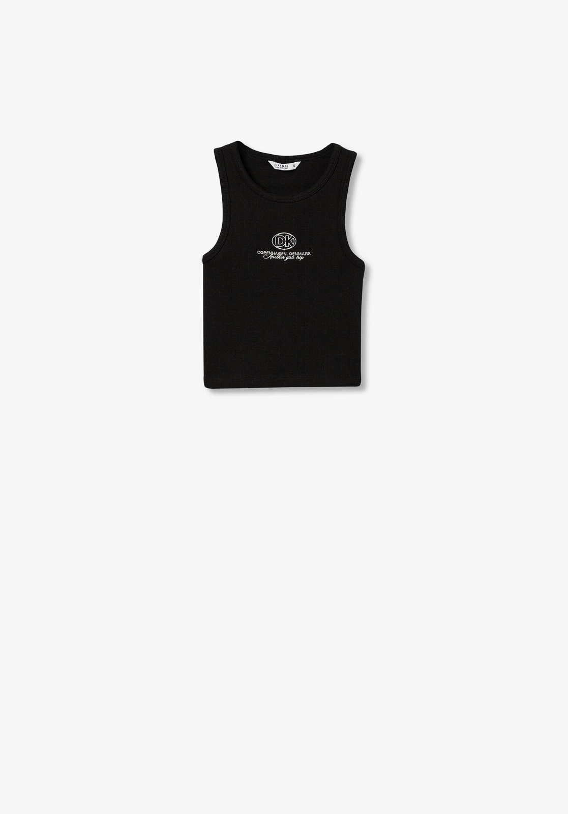 Tiffosi Tiffosi - Ribbed Tank Top with Embroidery - 000 Black