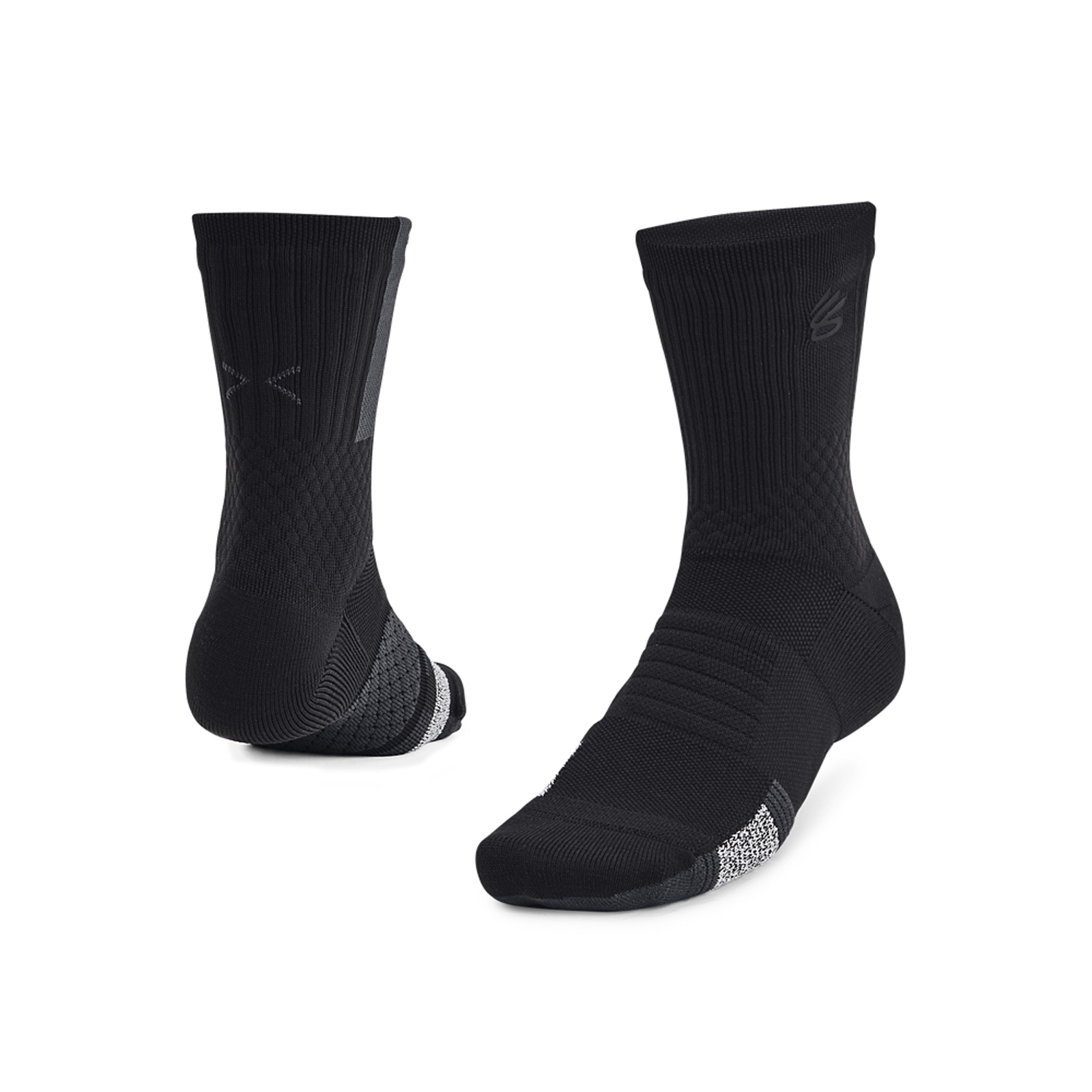 Under Armour - Unisex Mid-Crew Κάλτσες Curry ArmourDry™ Playmaker - Black/Anthracite/Black φωτογραφία